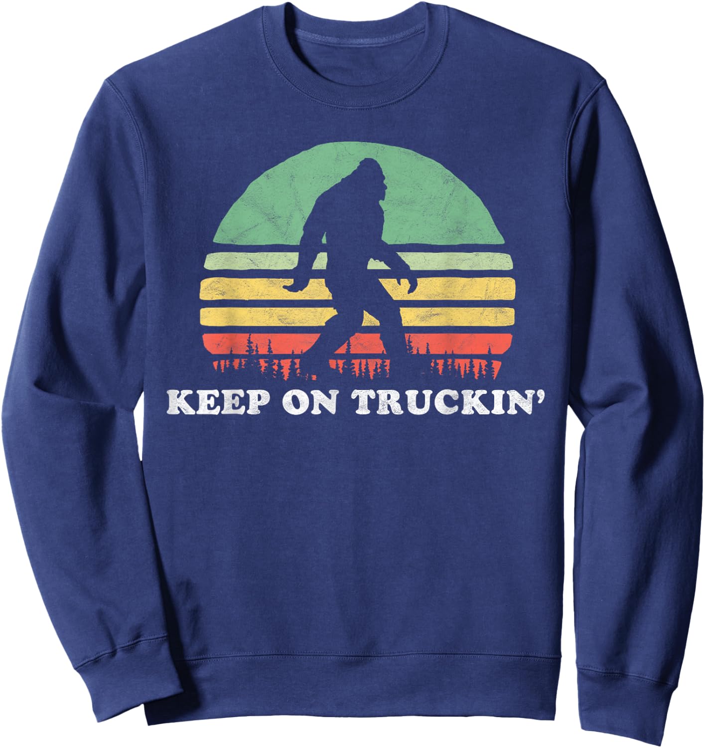 Groovy Sixties Bigfoot Keep On Truckin' Retro 60s Sweatshirt - Sweatshirt | Navy