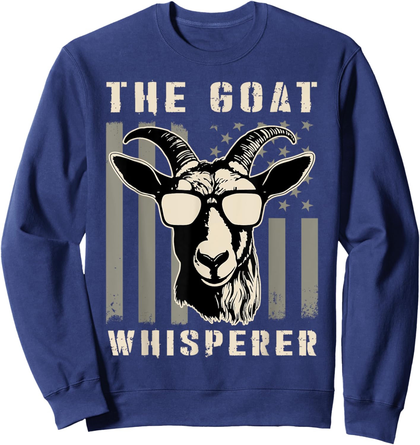 The Goat Whisperer - USA American Flag Farm Animal Lover Sweatshirt - Sweatshirt | Navy