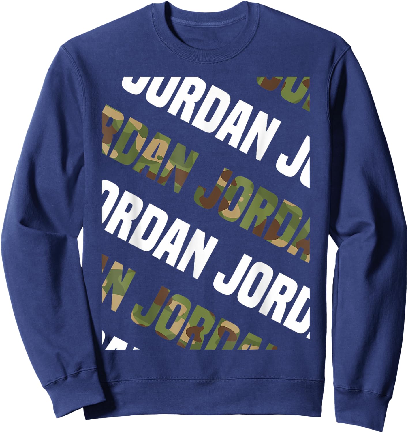 Diagonal Jordan Pattern Design Gift Green Camouflage Sweatshirt - Sweatshirt | Navy