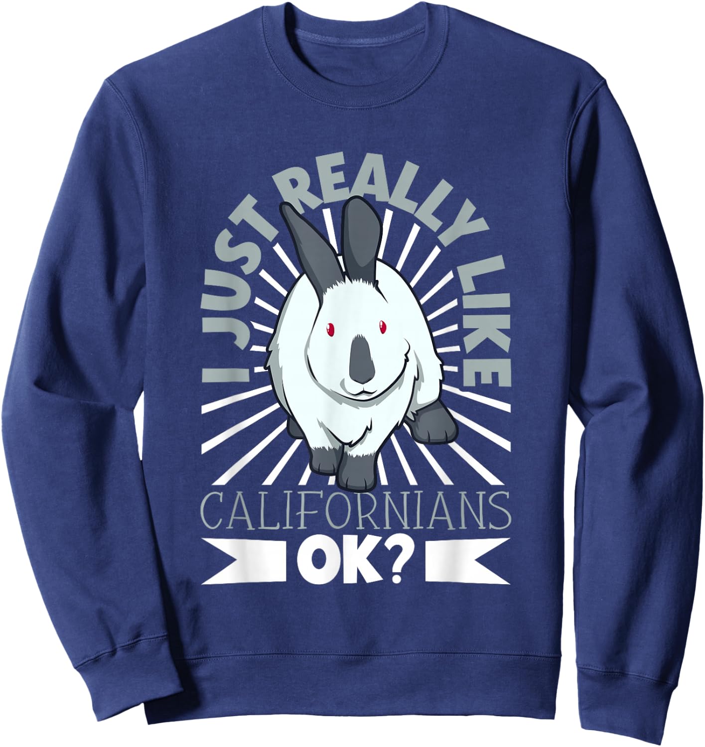 Rabbit Motif - California Rabbit Sweatshirt - Sweatshirt | Navy