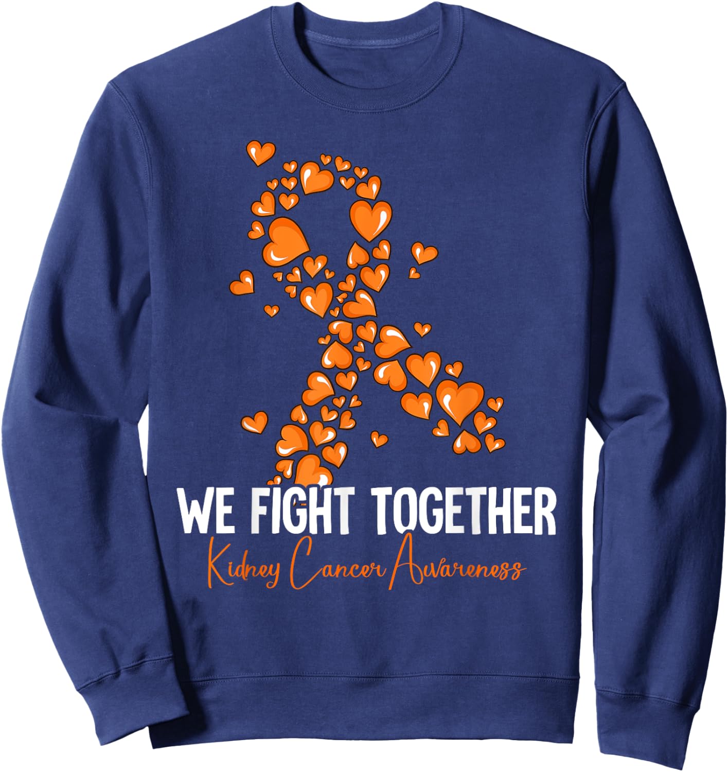 Kidney Cancer Gifts -Adults Black Short Sleeve Classic Fit Small Sweatshirt - Sweatshirt | Navy