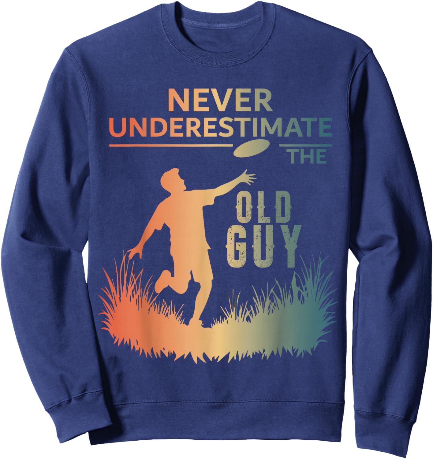 Disc Golf Art Grandpa Disc Golfer Disc Golf Player Sweatshirt - Sweatshirt | Navy