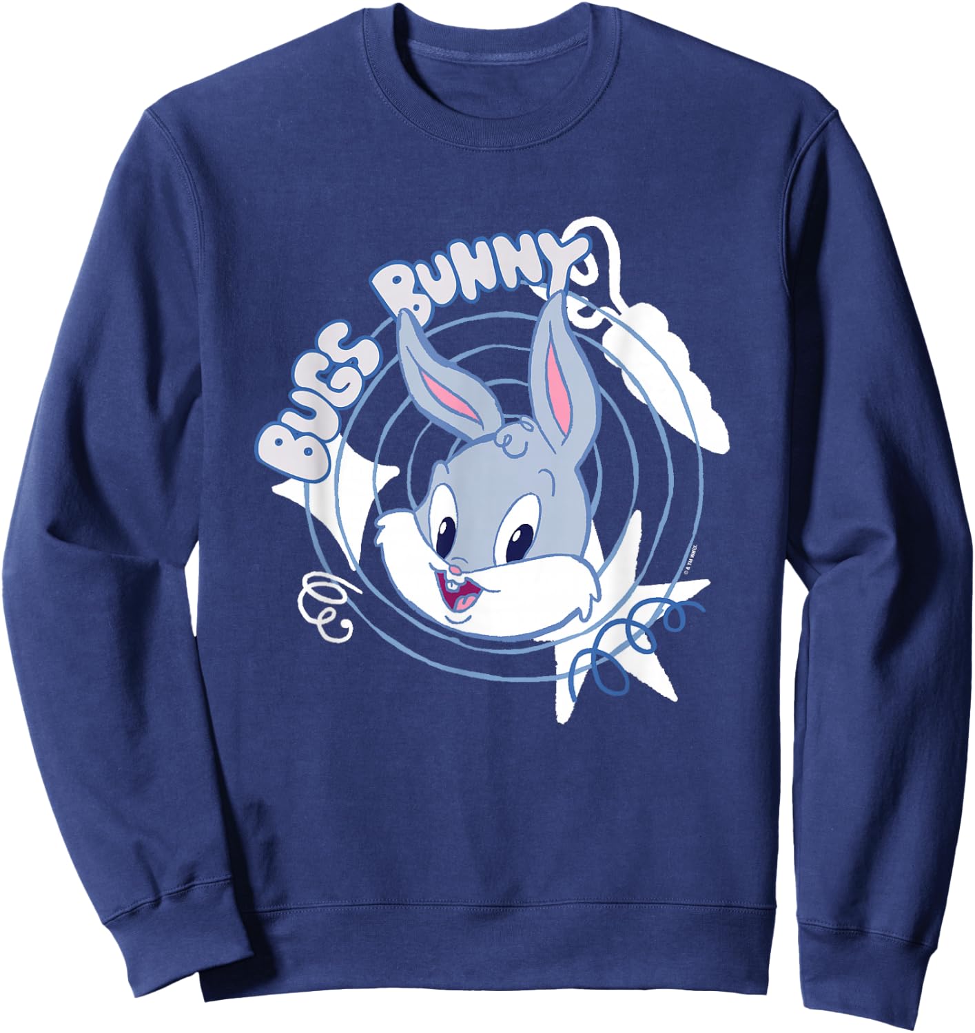 Looney Tunes Baby Bugs Bunny Big Face Cute Logo Sweatshirt - Sweatshirt | Navy