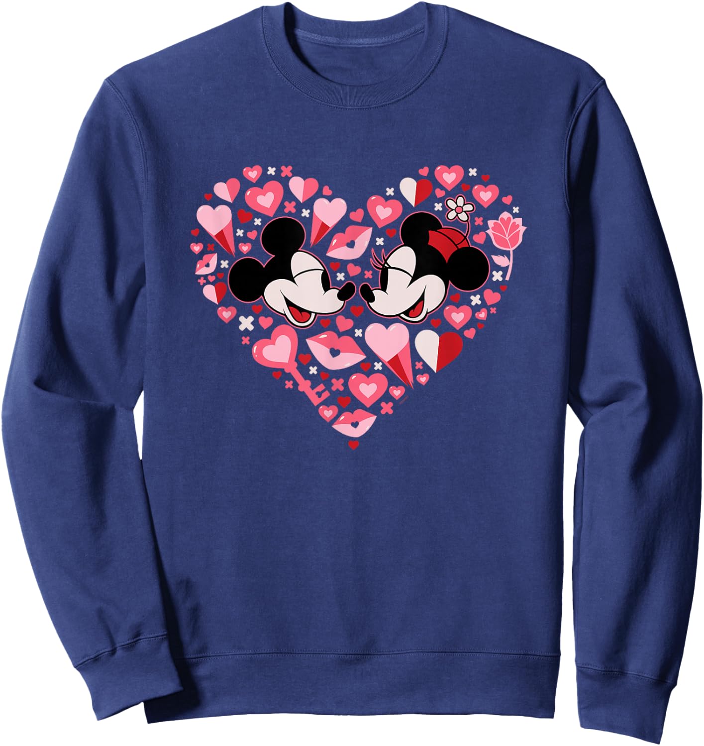 Disney Mickey & Minnie Mouse Couples Valentine’s Day Heart Sweatshirt - Sweatshirt | Navy