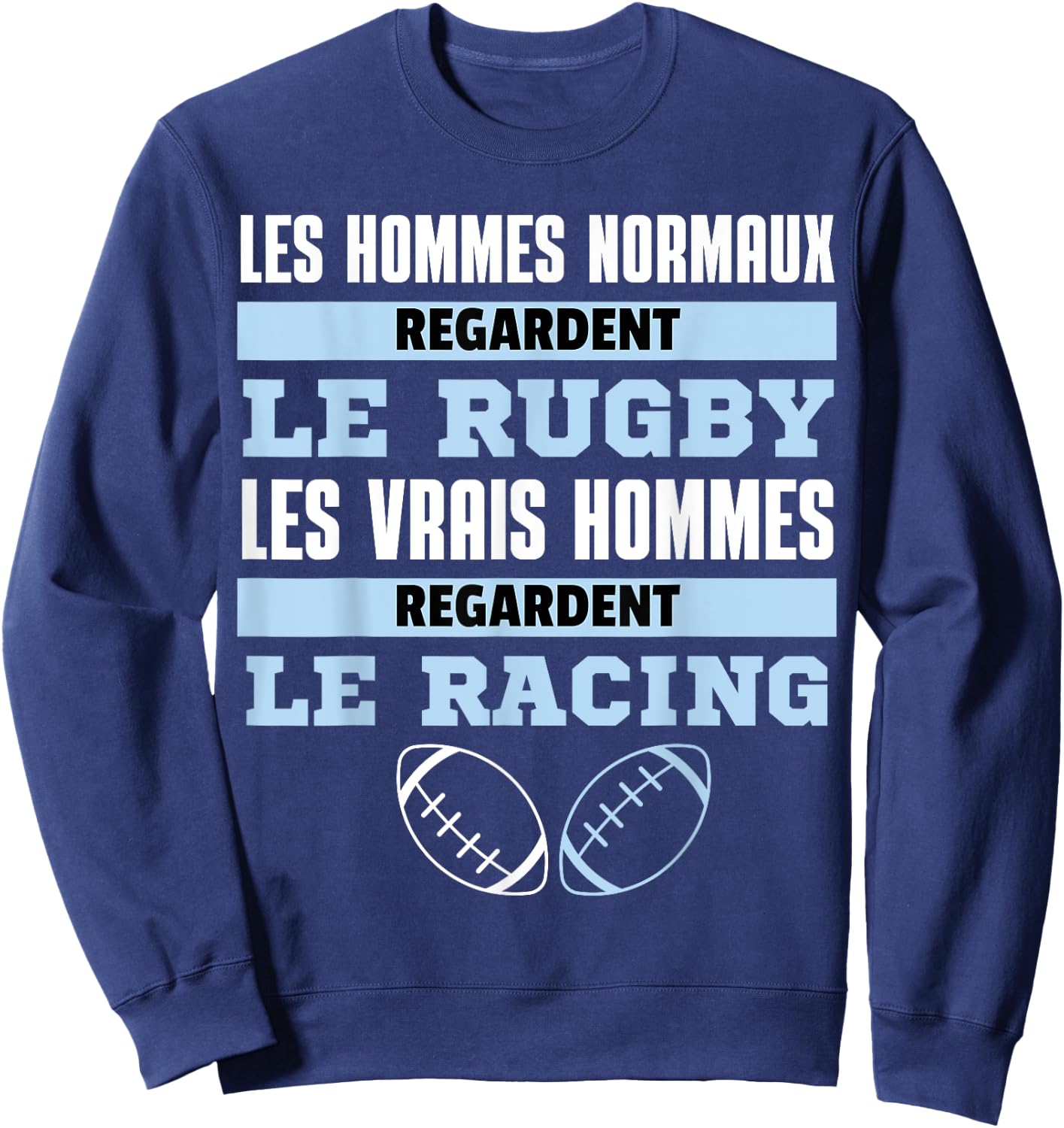 Supporter Rugby Racing Gift Humour , Black, S Sweatshirt - Sweatshirt | Navy