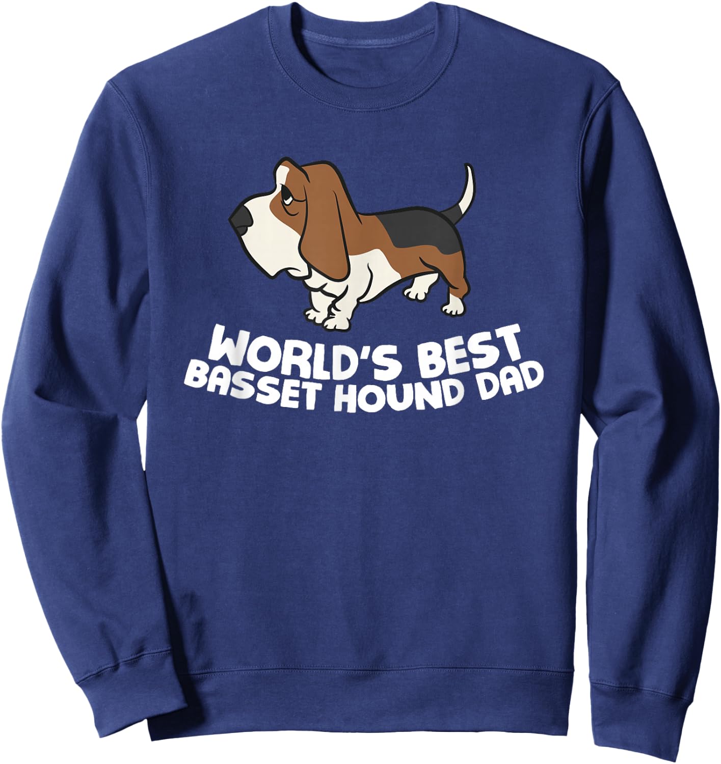 World's Best Basset Hound Dad Sweatshirt - Sweatshirt | Navy