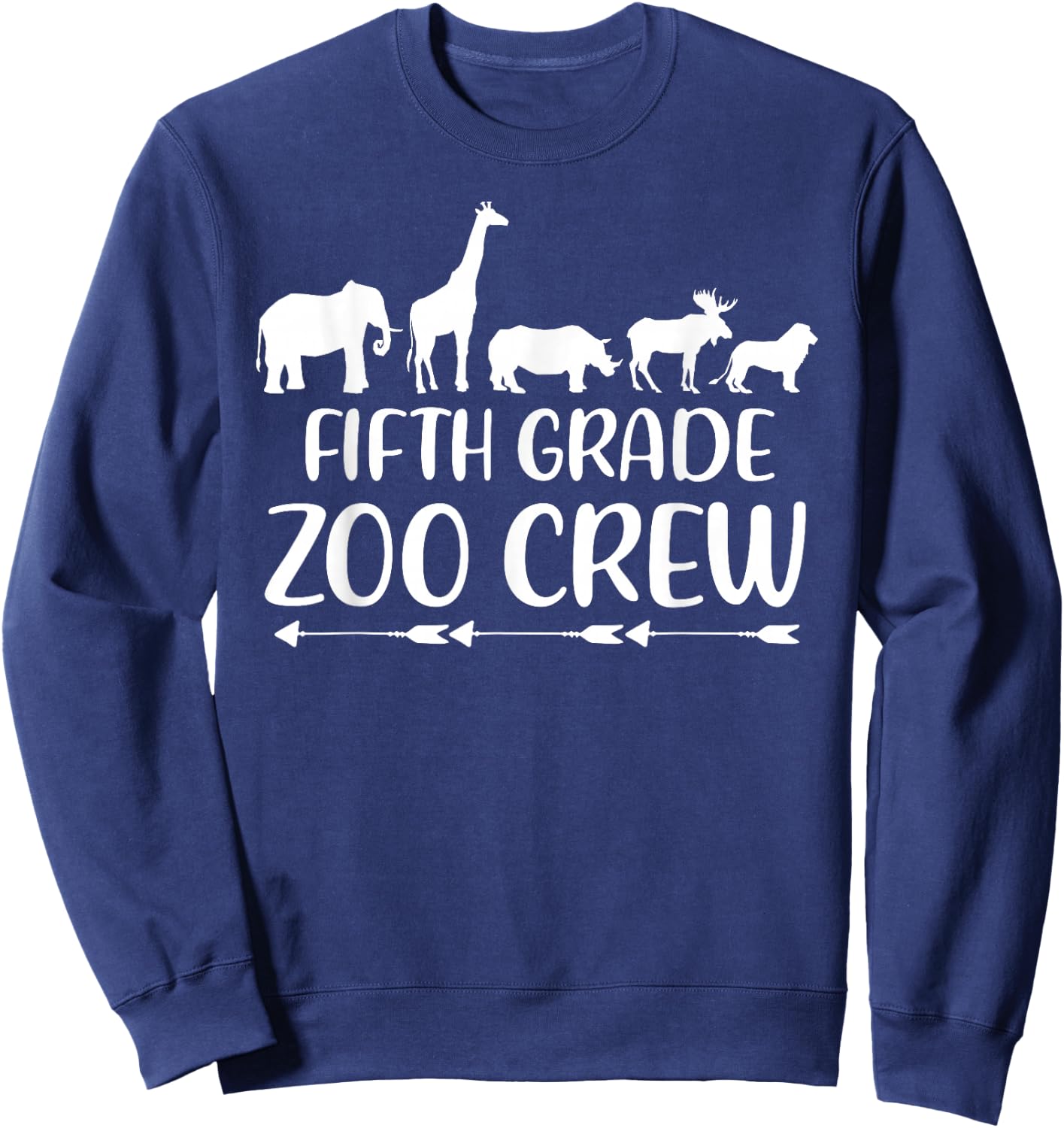 Fifth Grade Zoo Crew Funny 5th Grade Field Day Trip 2026 Sweatshirt - Sweatshirt | Navy