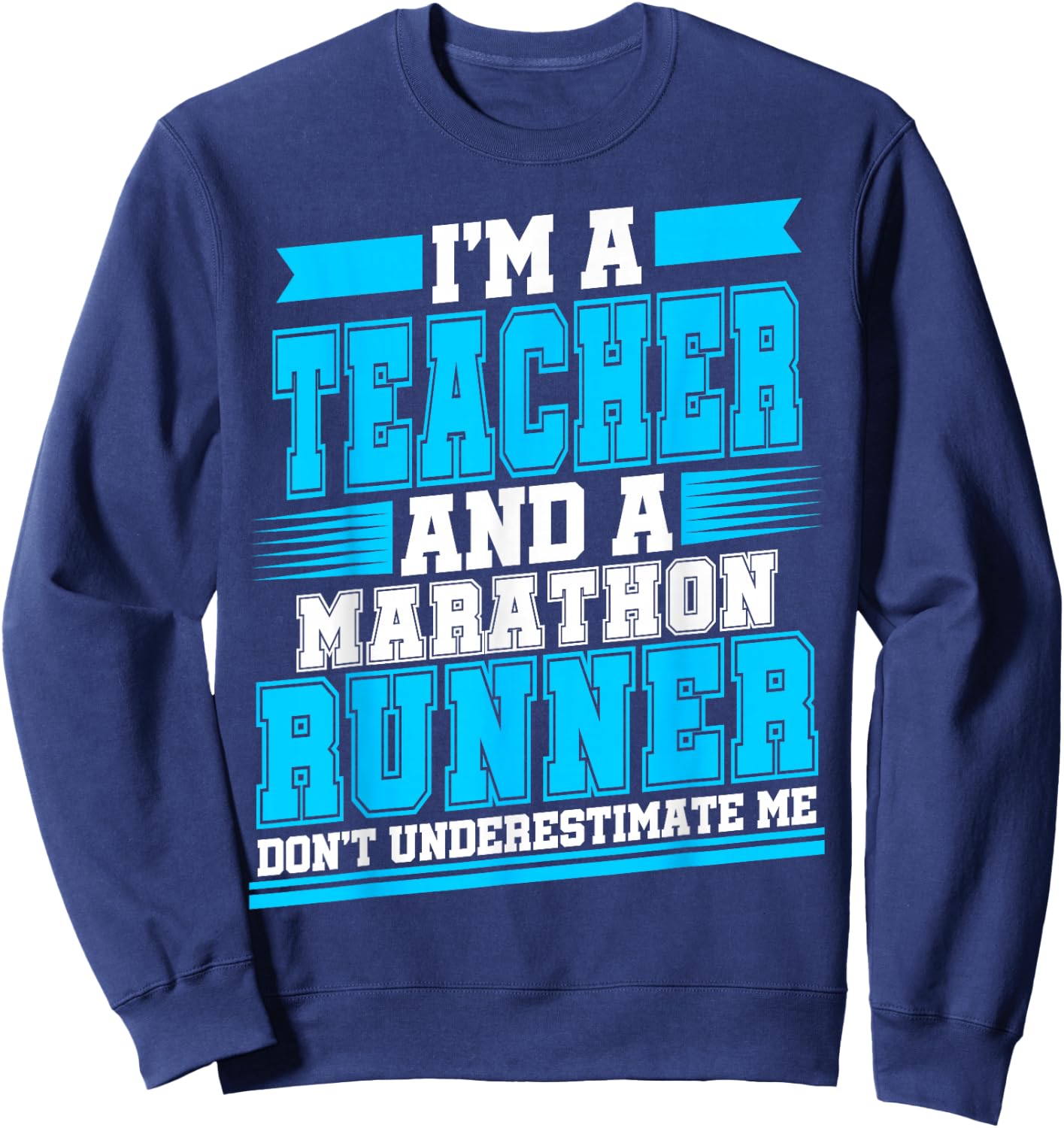 Marathon Runner Teacher Running Half First Race Sweatshirt - Sweatshirt | Navy