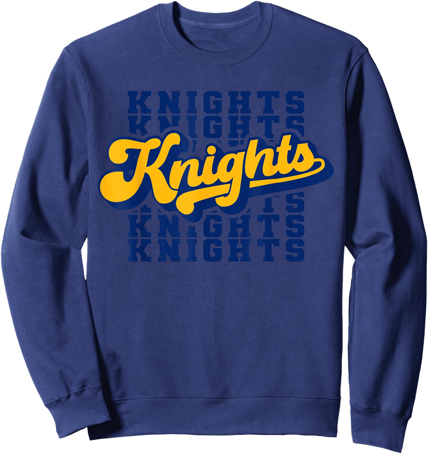 Go Knights - Cute 70's Retro Gameday Spirit Cheerer Sweatshirt - Sweatshirt | Navy