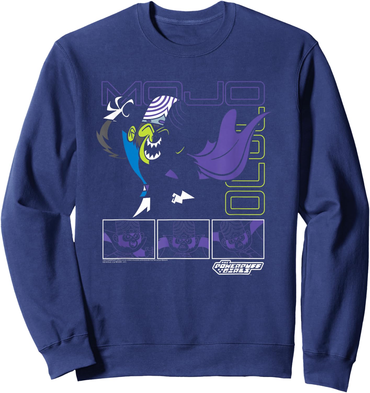 Powerpuff Girls Mojo JoJo Mad Scientist Cute Cartoon Sweatshirt - Sweatshirt | Navy