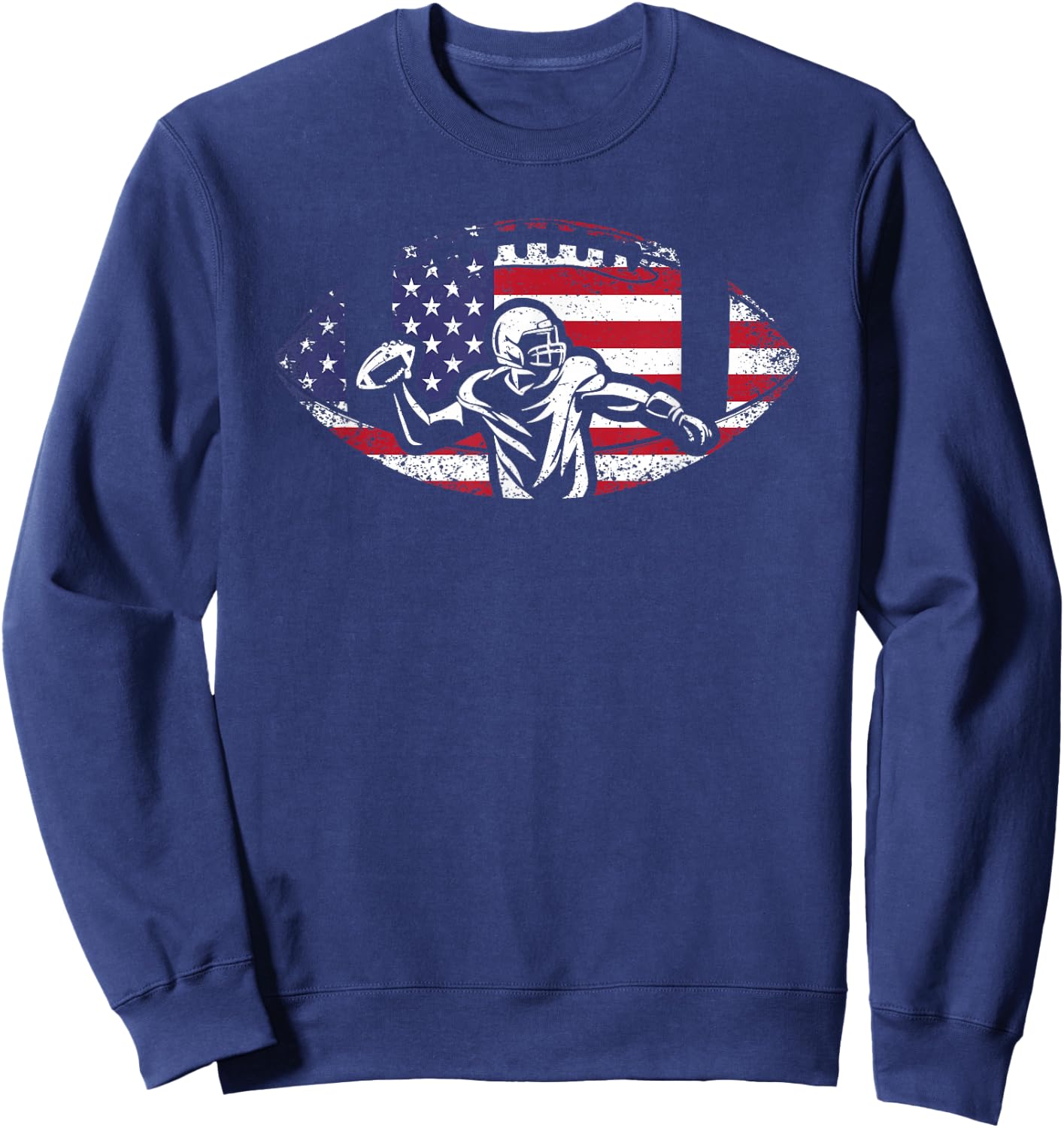 American Football Sport Football Player Vintage , black Sweatshirt - Sweatshirt | Navy