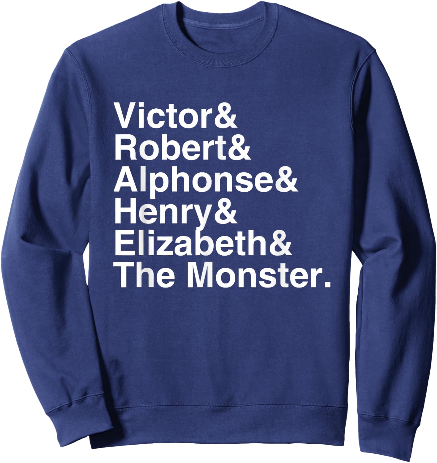 Mary Shelley - Frankenstein Character List Sweatshirt - Sweatshirt | Navy
