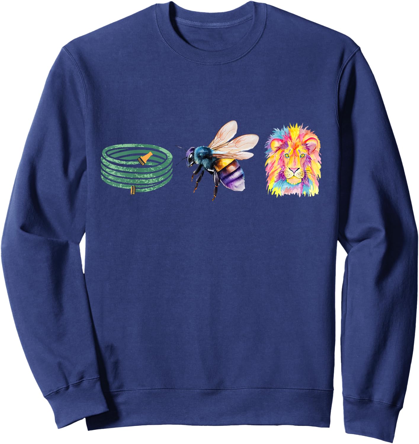 Hose Bee Lion Funny meme icons Hoes Be Lying Sweatshirt - Sweatshirt | Navy