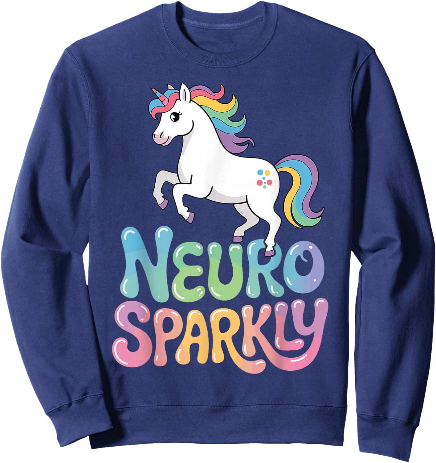 Unicorn Neurosparkly Neuro Sparkly Sweatshirt - Sweatshirt | Navy