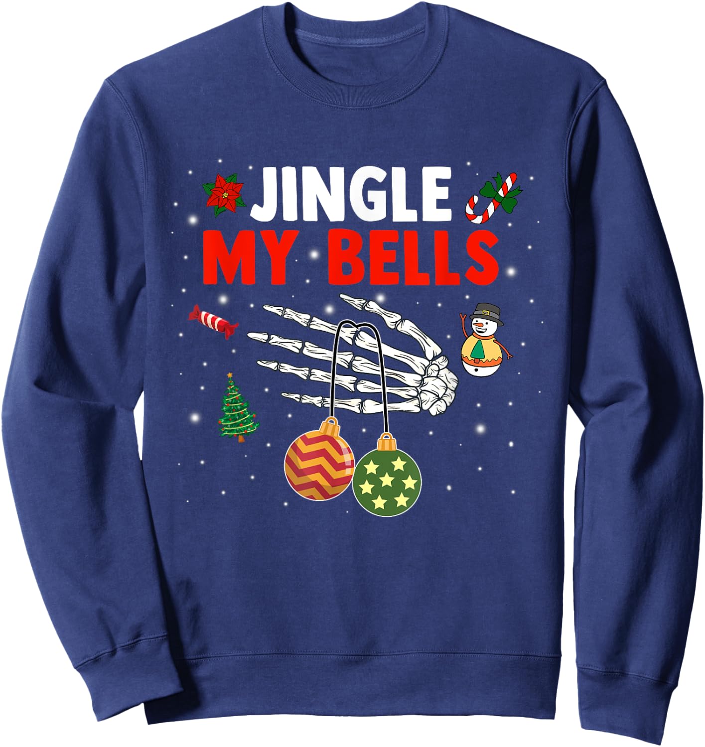 Jingle My Bells Feel The Joy Christmas Matching Couples Sweatshirt - Sweatshirt | Navy