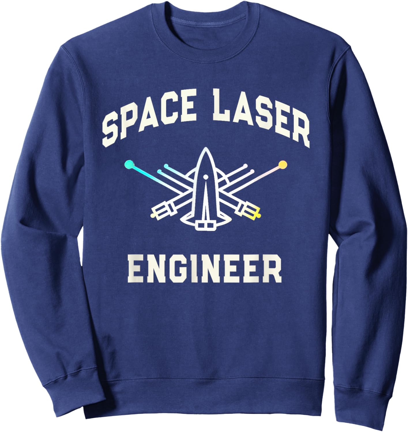 Funny Secret Jewish SPACE LASER ENGINEER Corps Crew Pilot Sweatshirt - Sweatshirt | Navy