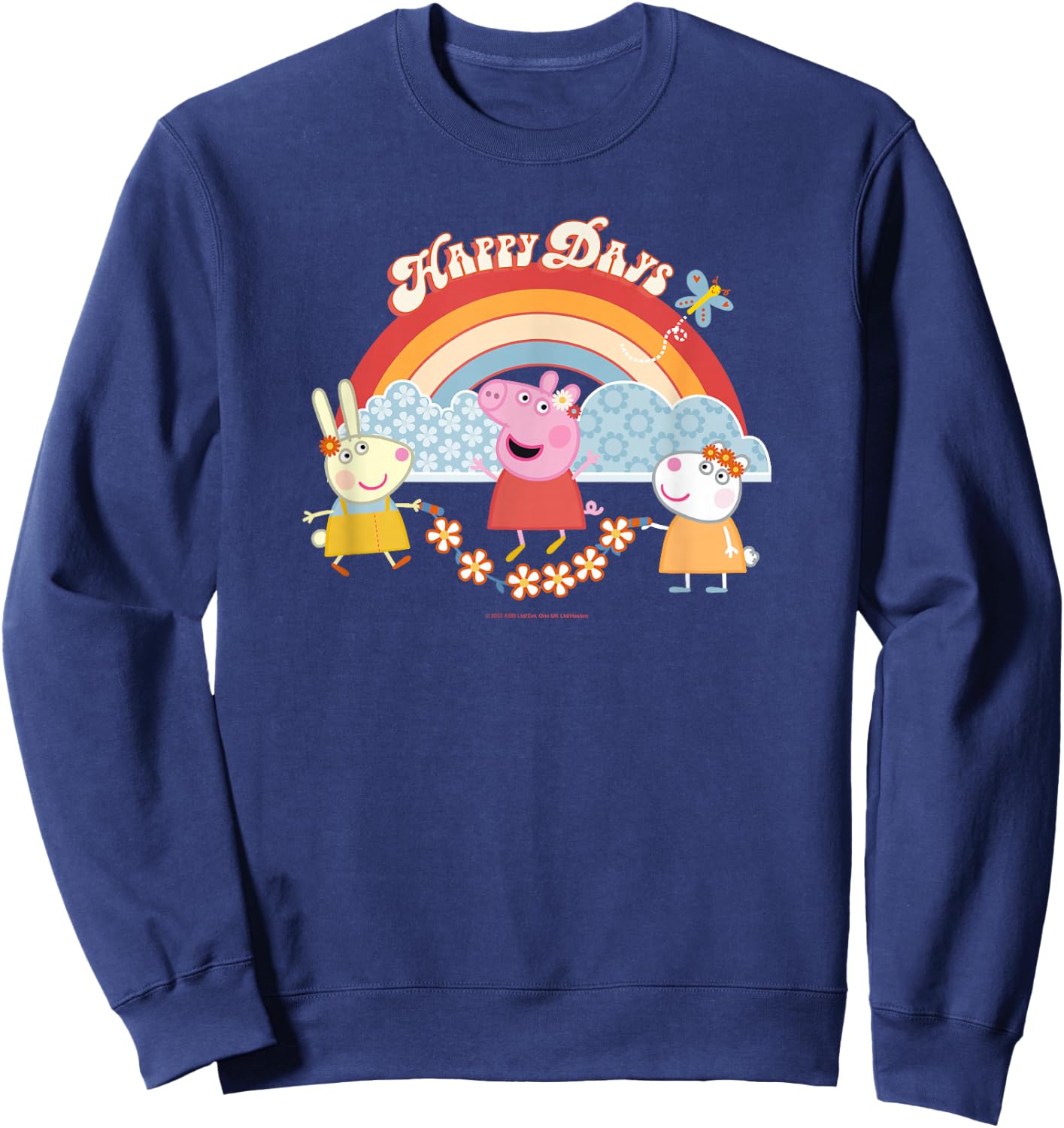 Peppa Pig Happy Days Vintage Rainbow Playful Friends Sweatshirt - Sweatshirt | Navy