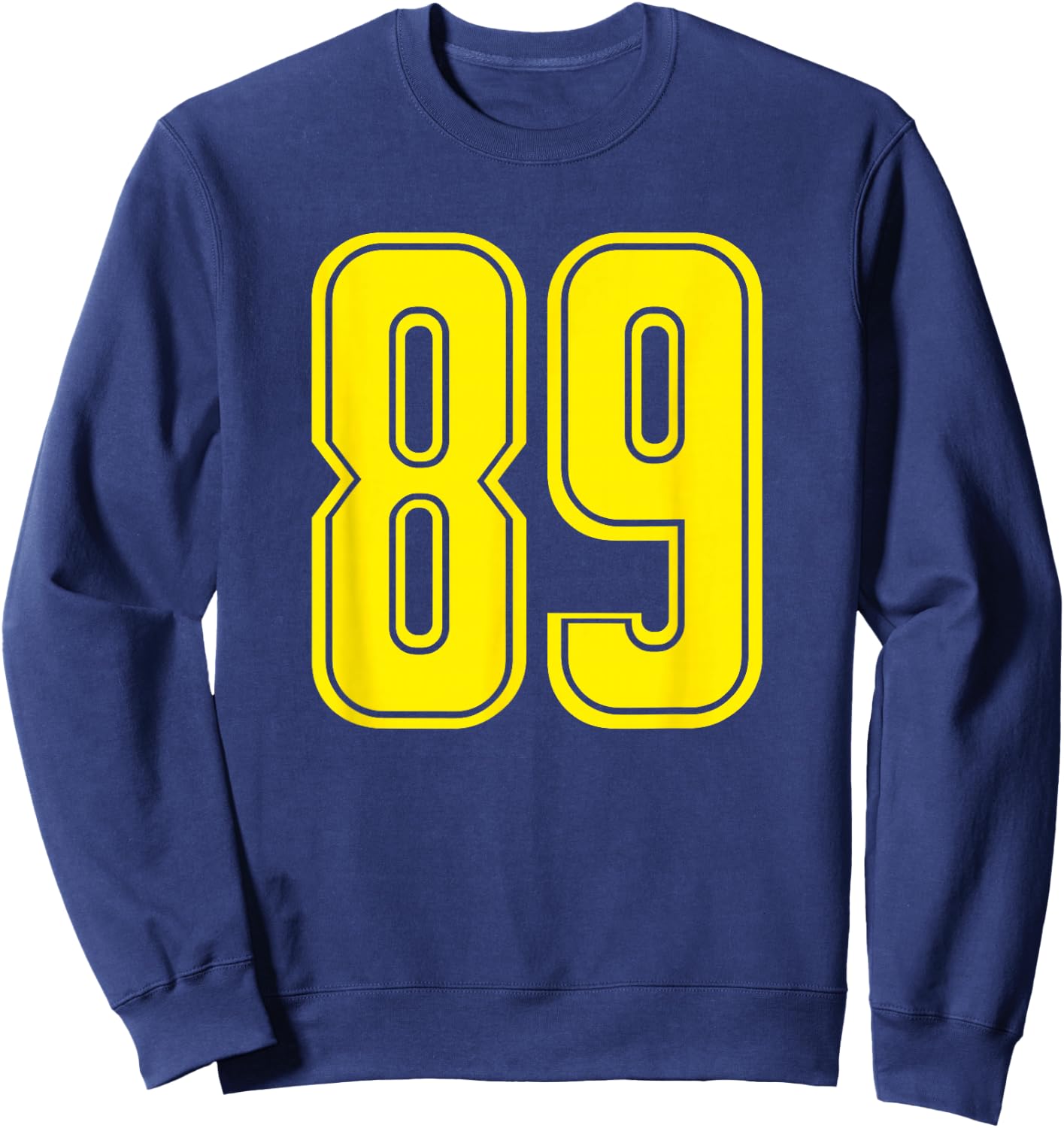 Yellow Sports Team Number 89 Sweatshirt - Sweatshirt | Navy