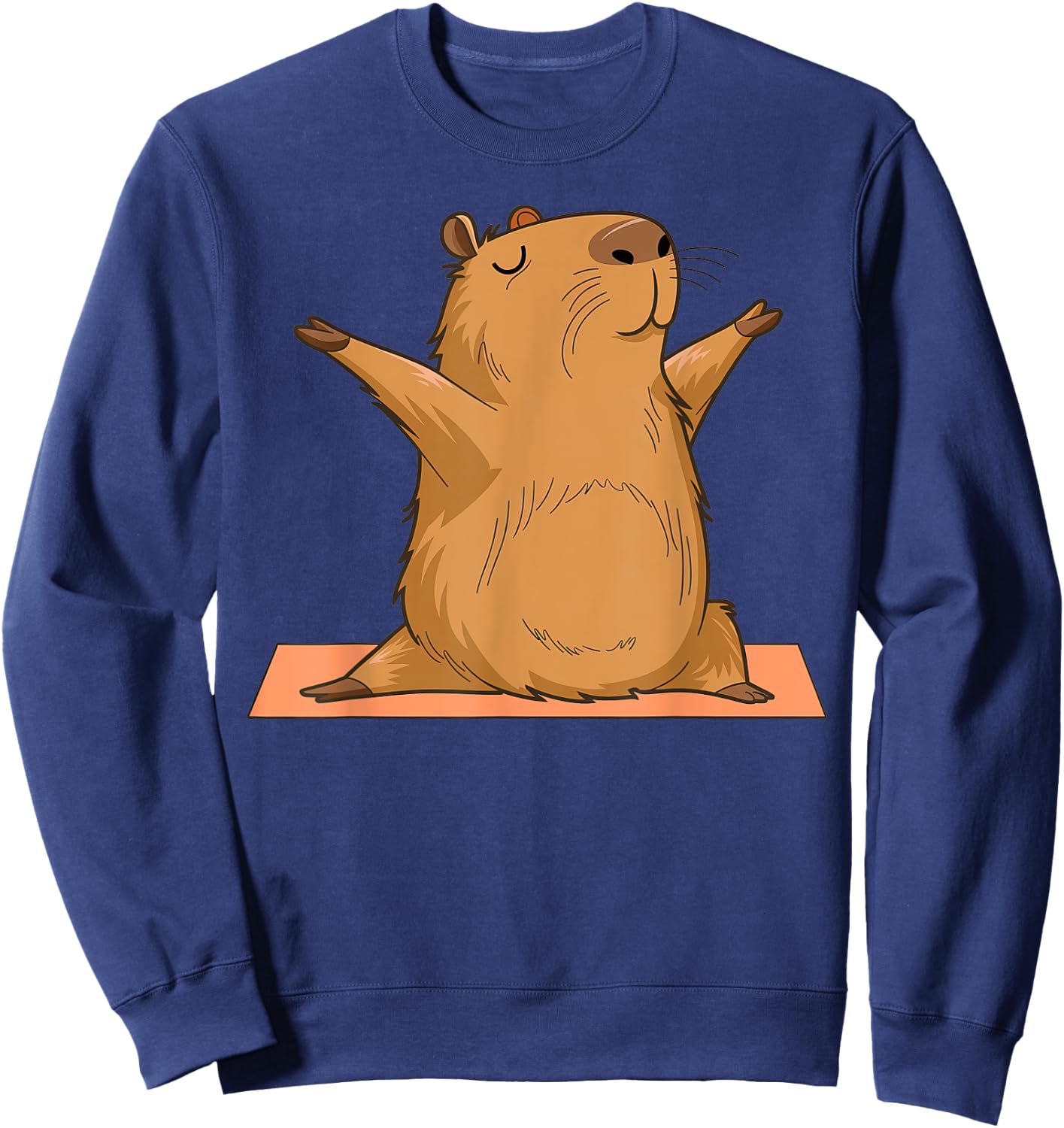 Yoga Capybara Funny Capy Lover Men Women Teen Girls Kids Sweatshirt - Sweatshirt | Navy