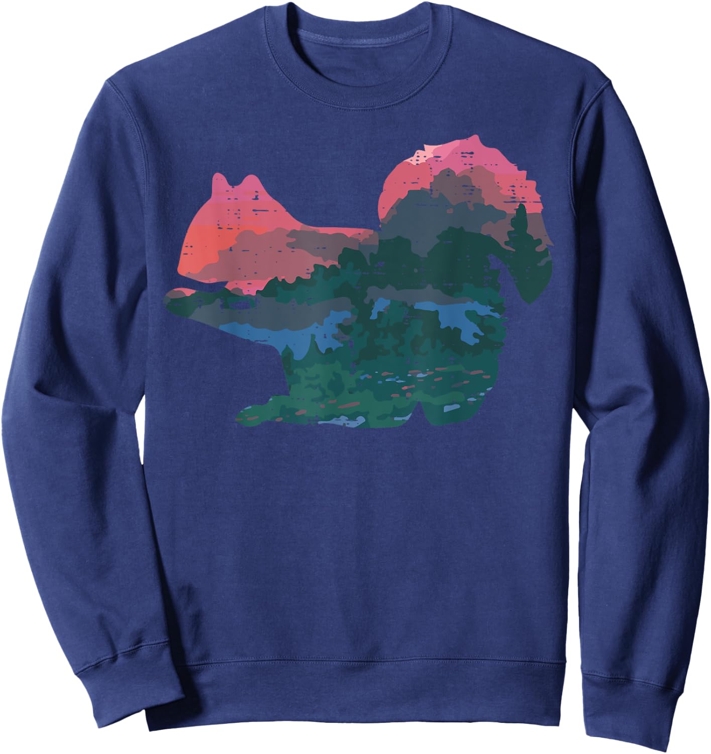Squirrel Nature Mountain Chipmunk Rodent Art Women Men Kids Sweatshirt - Sweatshirt | Navy