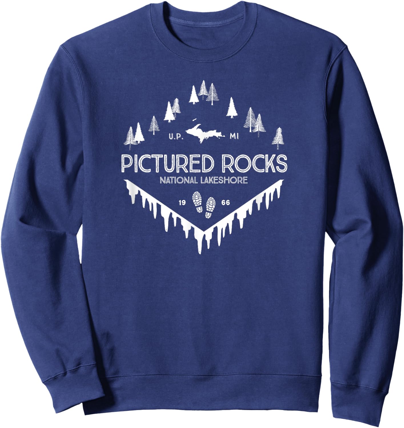 Pictured Rocks National Lakeshore Ice Caves UP Michigan Sweatshirt - Sweatshirt | Navy