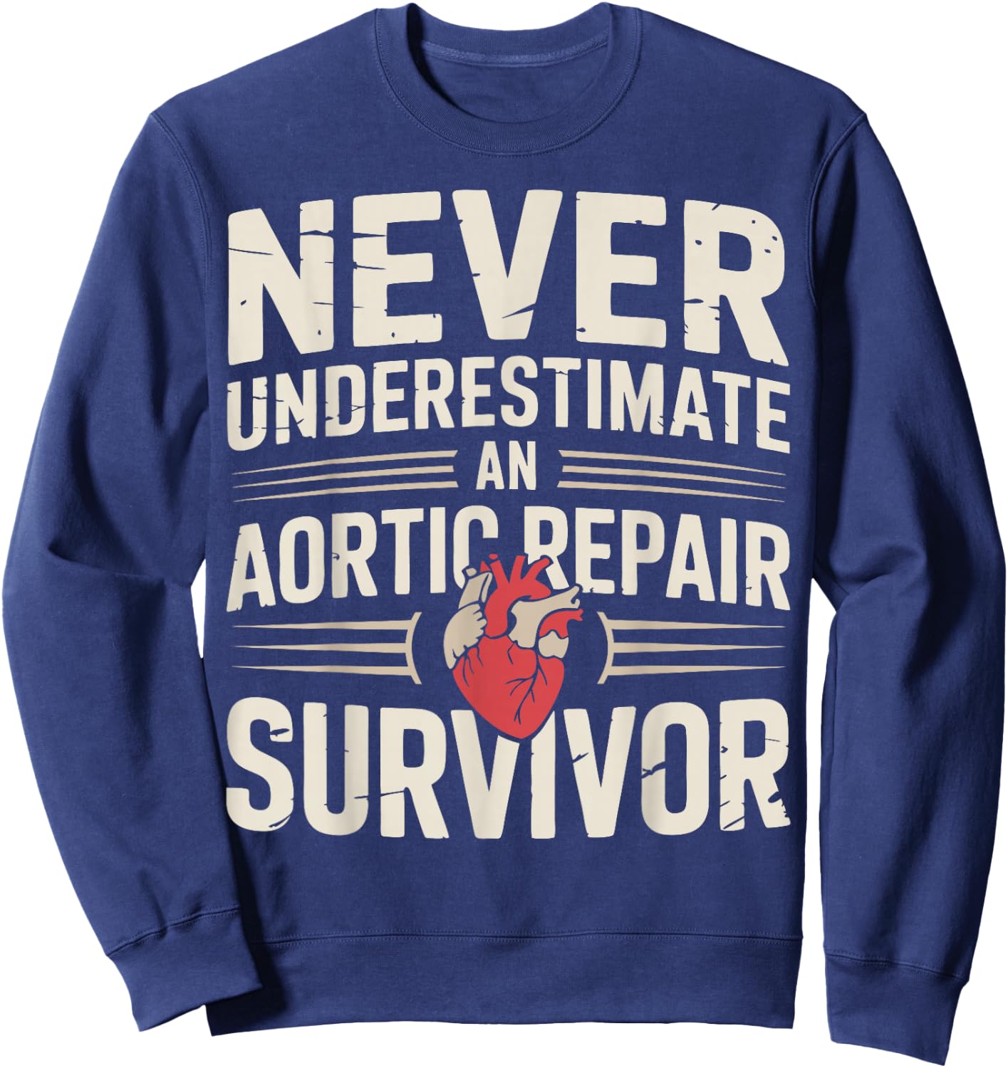 Aortic Repair Survivor Sweatshirt - Sweatshirt | Navy