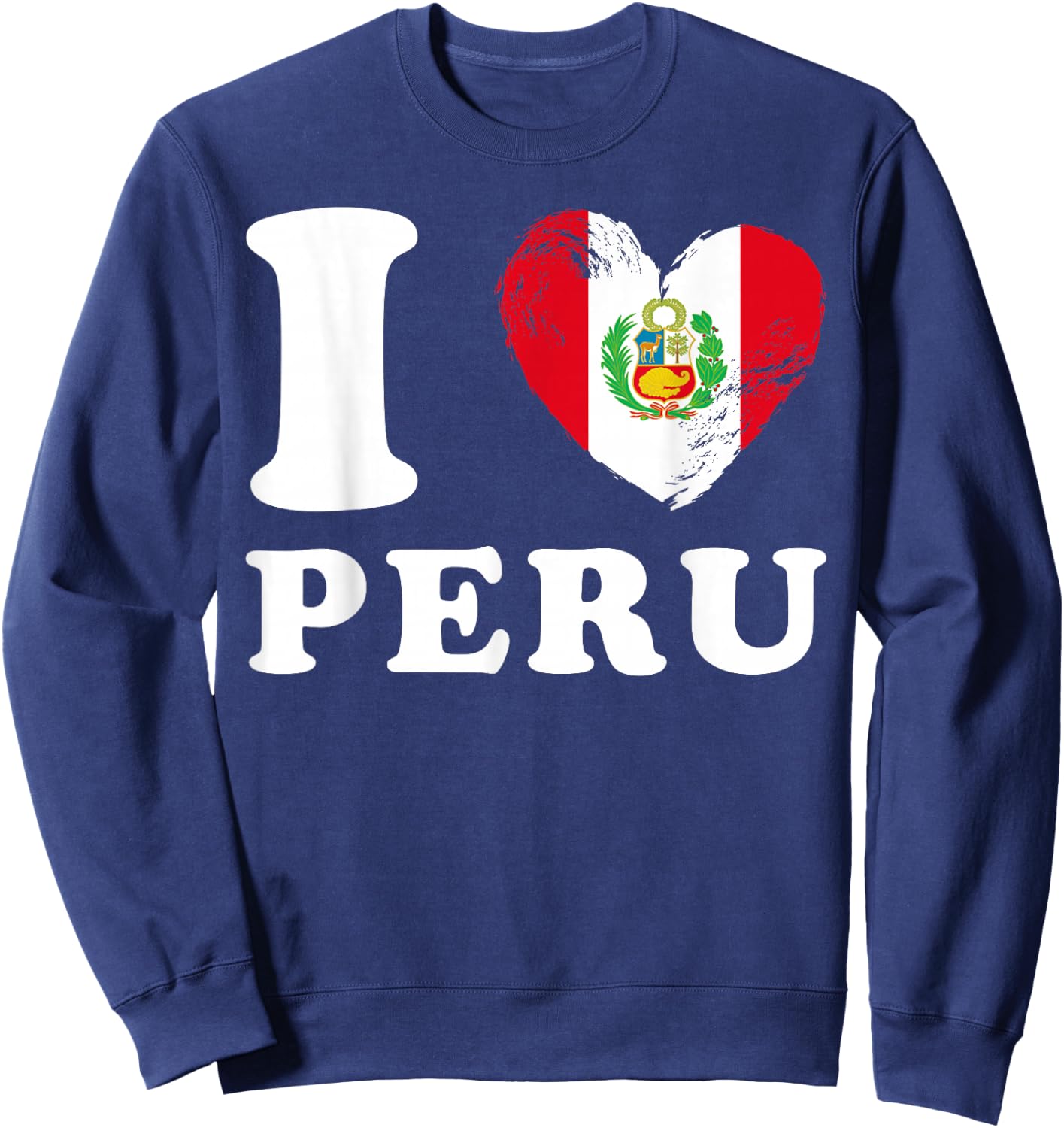 I Love Peru - Heart Flag Peru Sweatshirt - Sweatshirt | Navy
