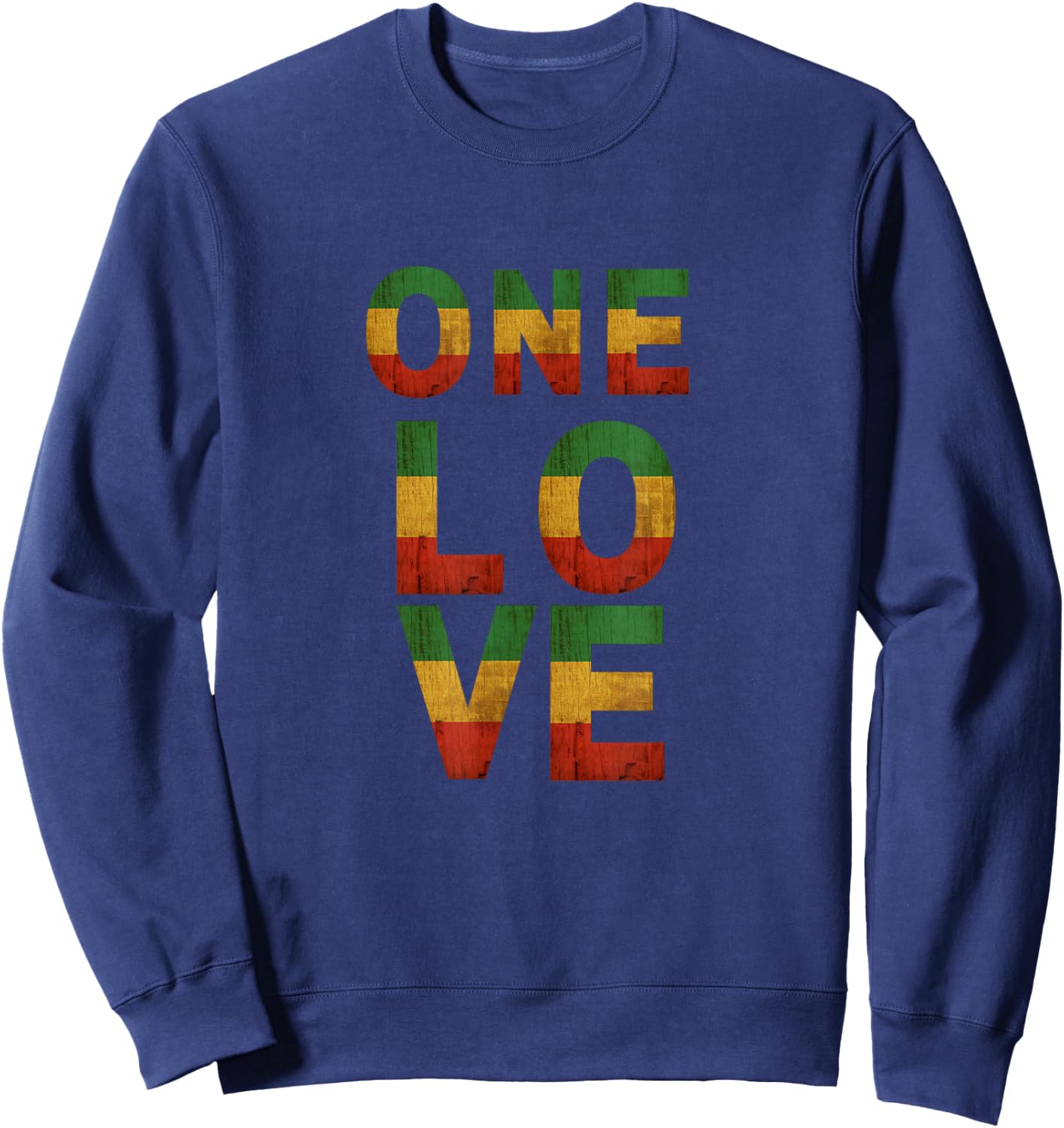 One Love Rasta Reggae Men Women Rastafari Kids gift Sweatshirt - Sweatshirt | Navy