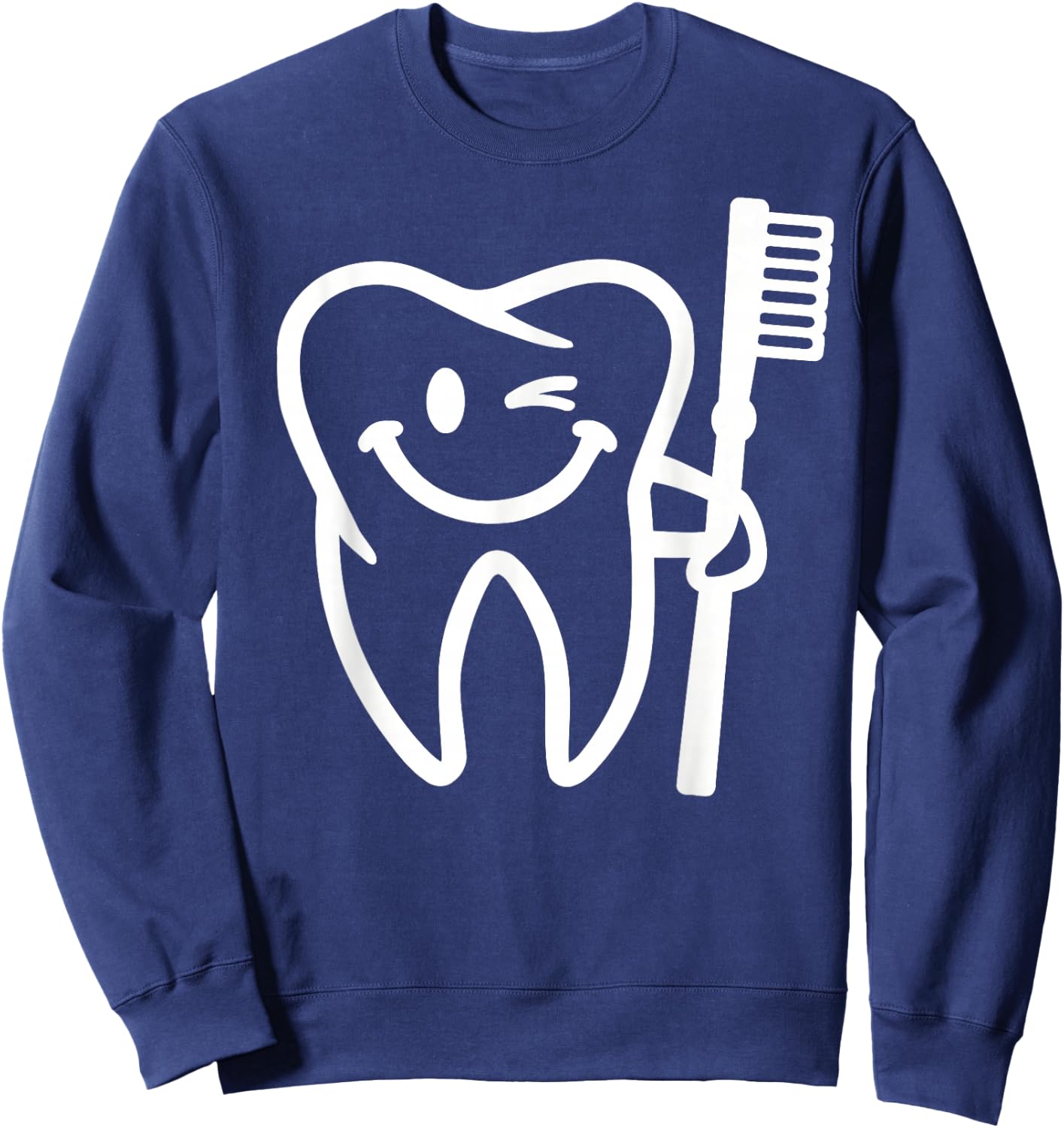 Smiling Tooth with Toothbrush Sweatshirt - Sweatshirt | Navy