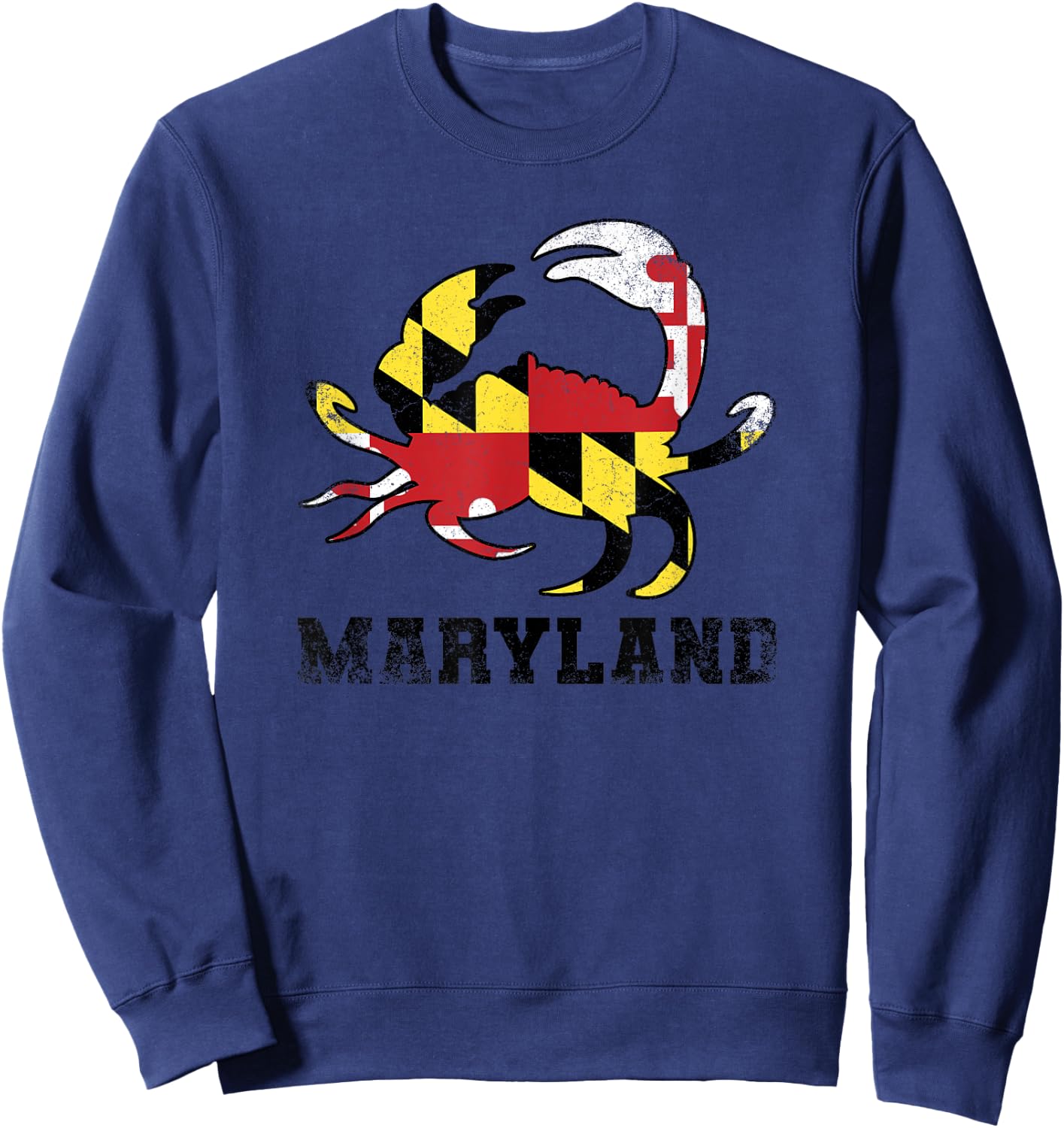 Maryland State Flag Crab USA Patriotic American Pride Kids Men Sweatshirt - Sweatshirt | Navy