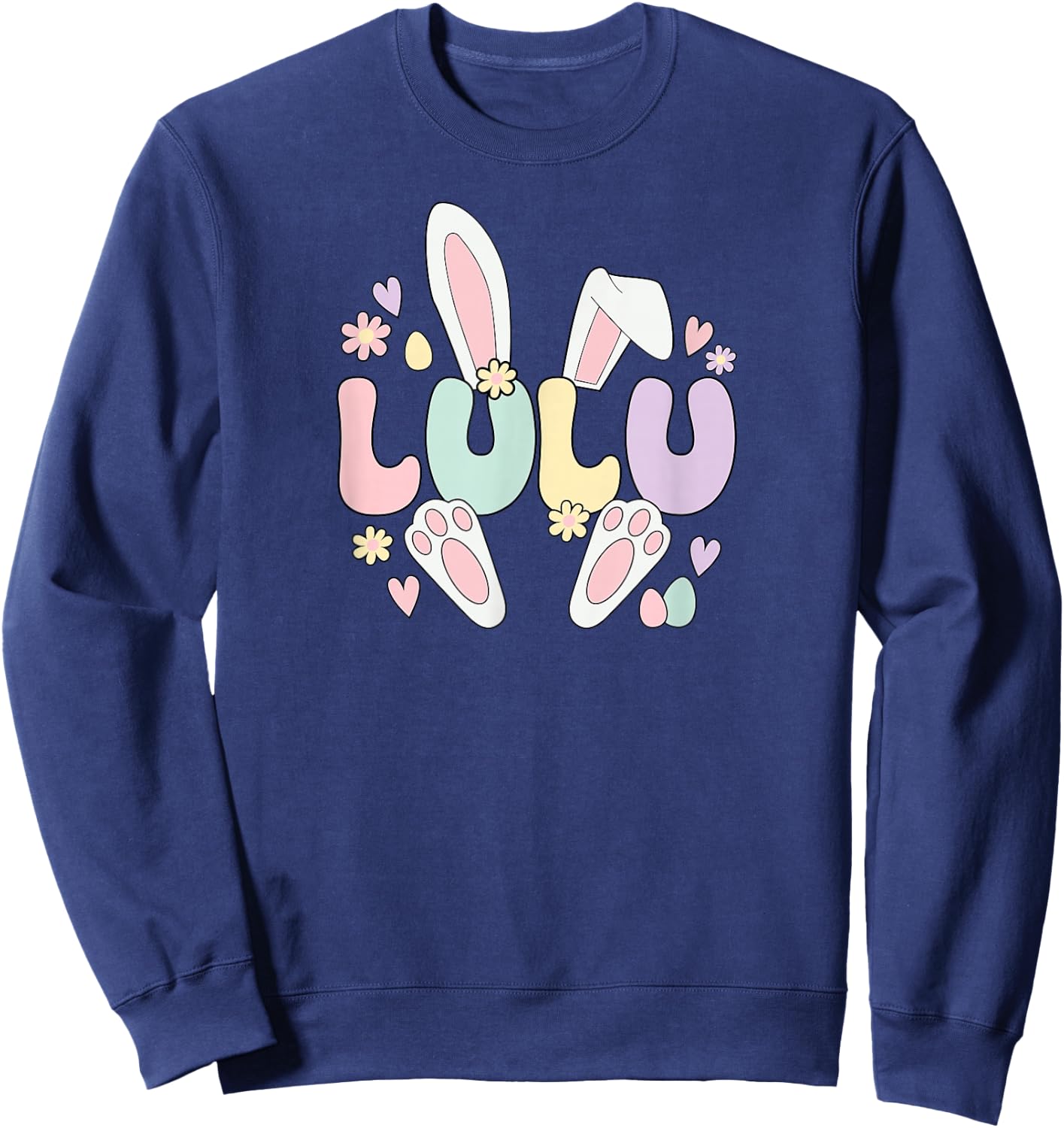 Lulu Grandmother Easter Bunny Lulu Grandma Easter Day Sweatshirt - Sweatshirt | Navy