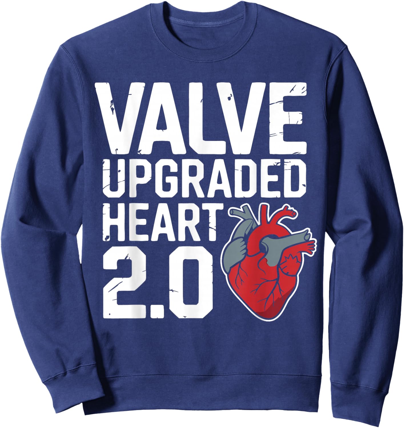 Funny Aortic Valve Surgery Heart Sweatshirt - Sweatshirt | Navy