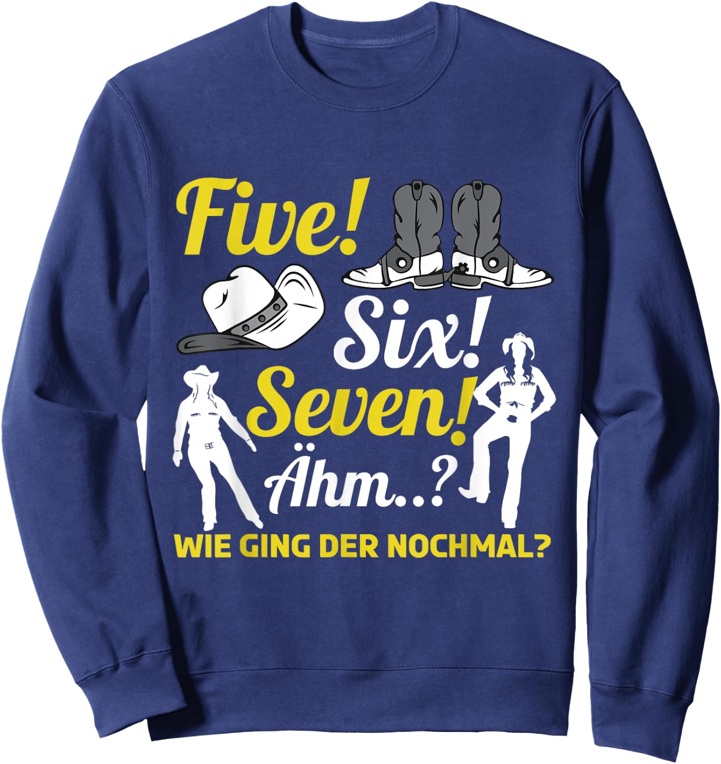 Line Dance Country Music Cowboy Boots , black Sweatshirt - Sweatshirt | Navy