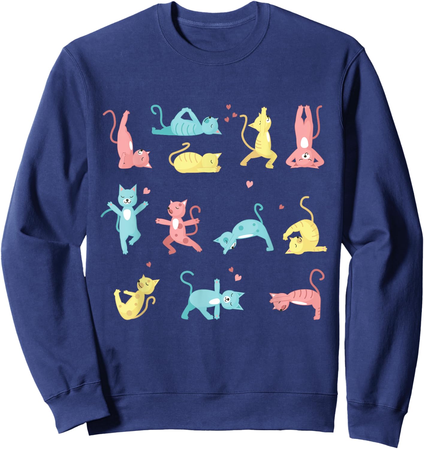 Funny Cat Training Yoga Posture Kitty Mood Sweatshirt - Sweatshirt | Navy