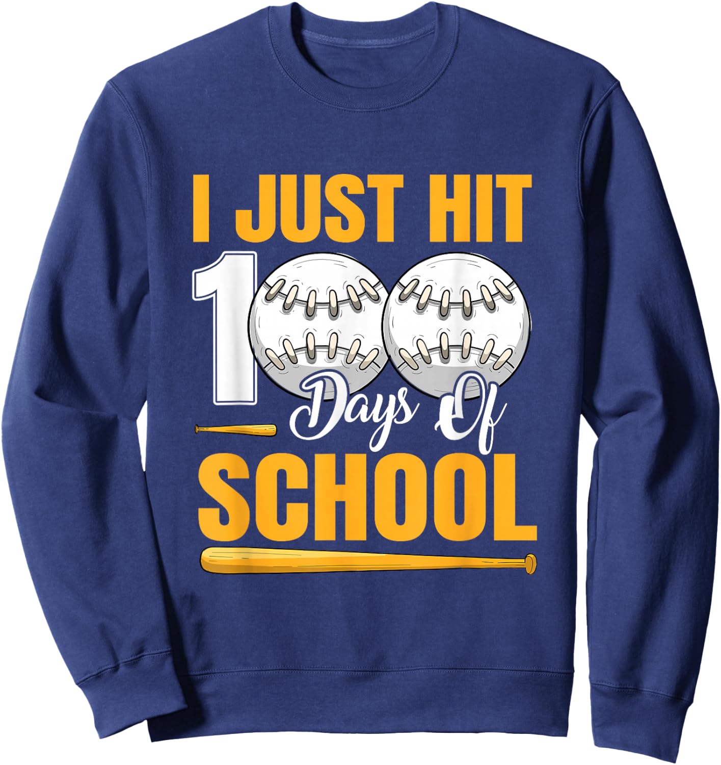 100th Day Of School 100 Days Smarter Boys Girls Baseball Sweatshirt - Sweatshirt | Navy