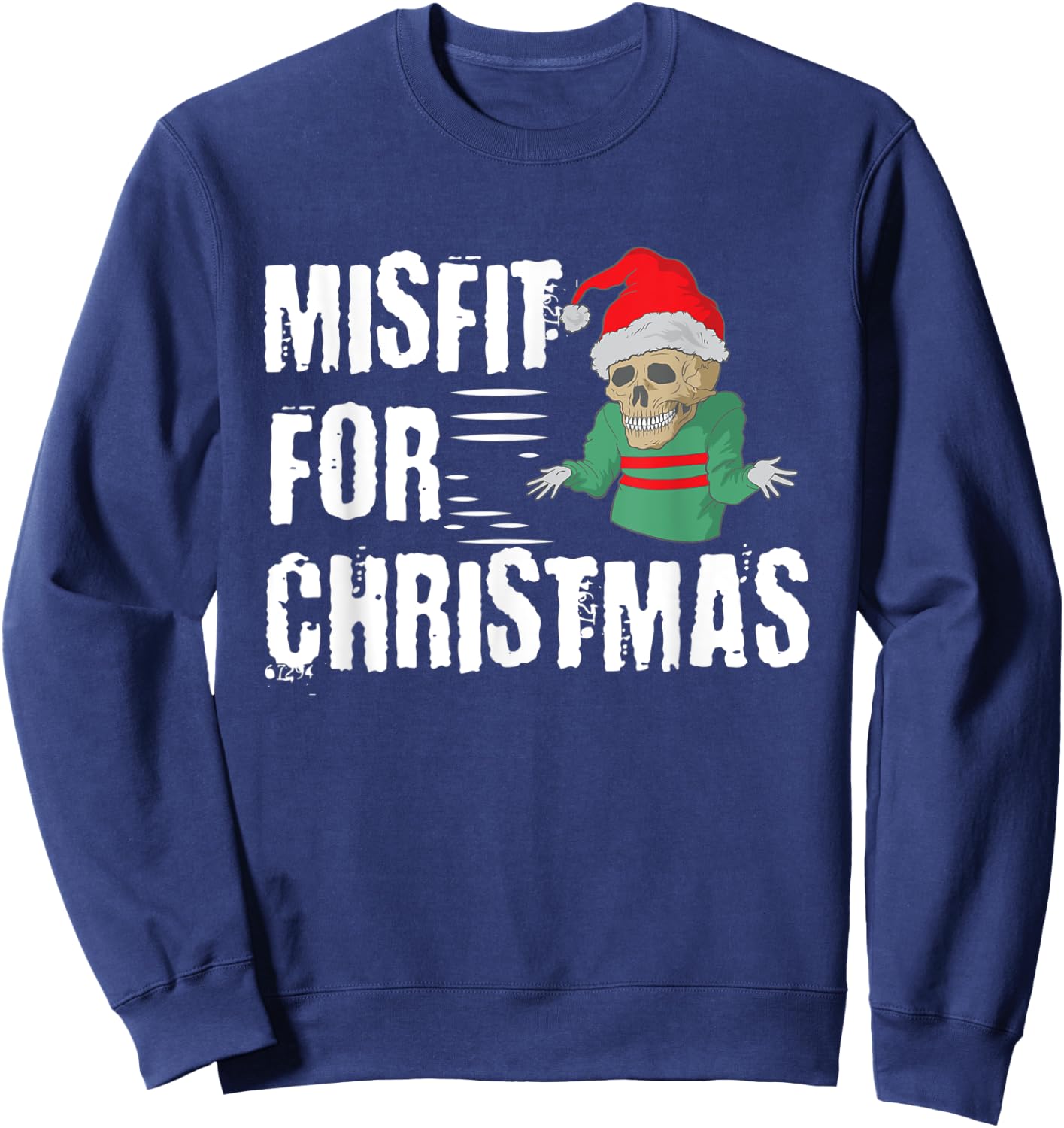 Misfit for Christmas Skull Sweatshirt - Sweatshirt | Navy