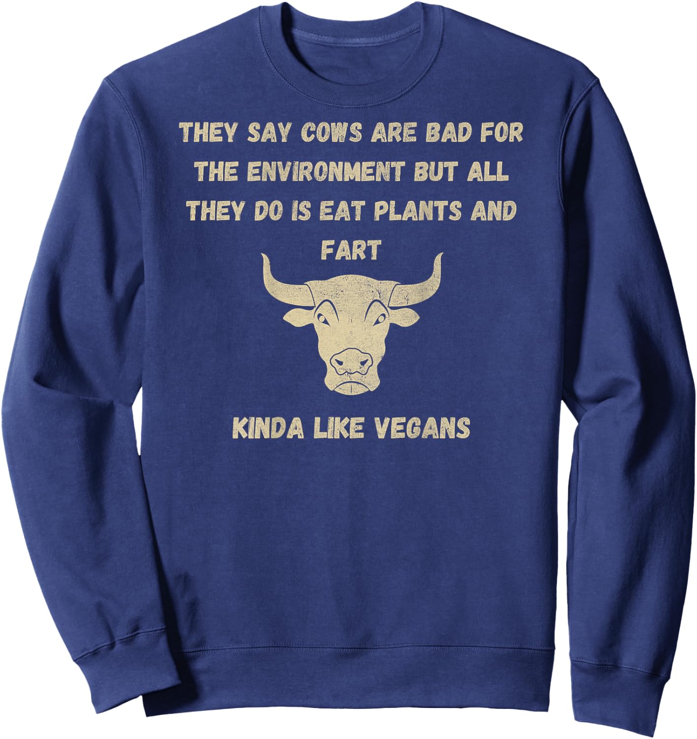 Anti-Vegan, Carnivore, Anti Vegetarian, Meat Eater, BBQ Sweatshirt - Sweatshirt | Navy