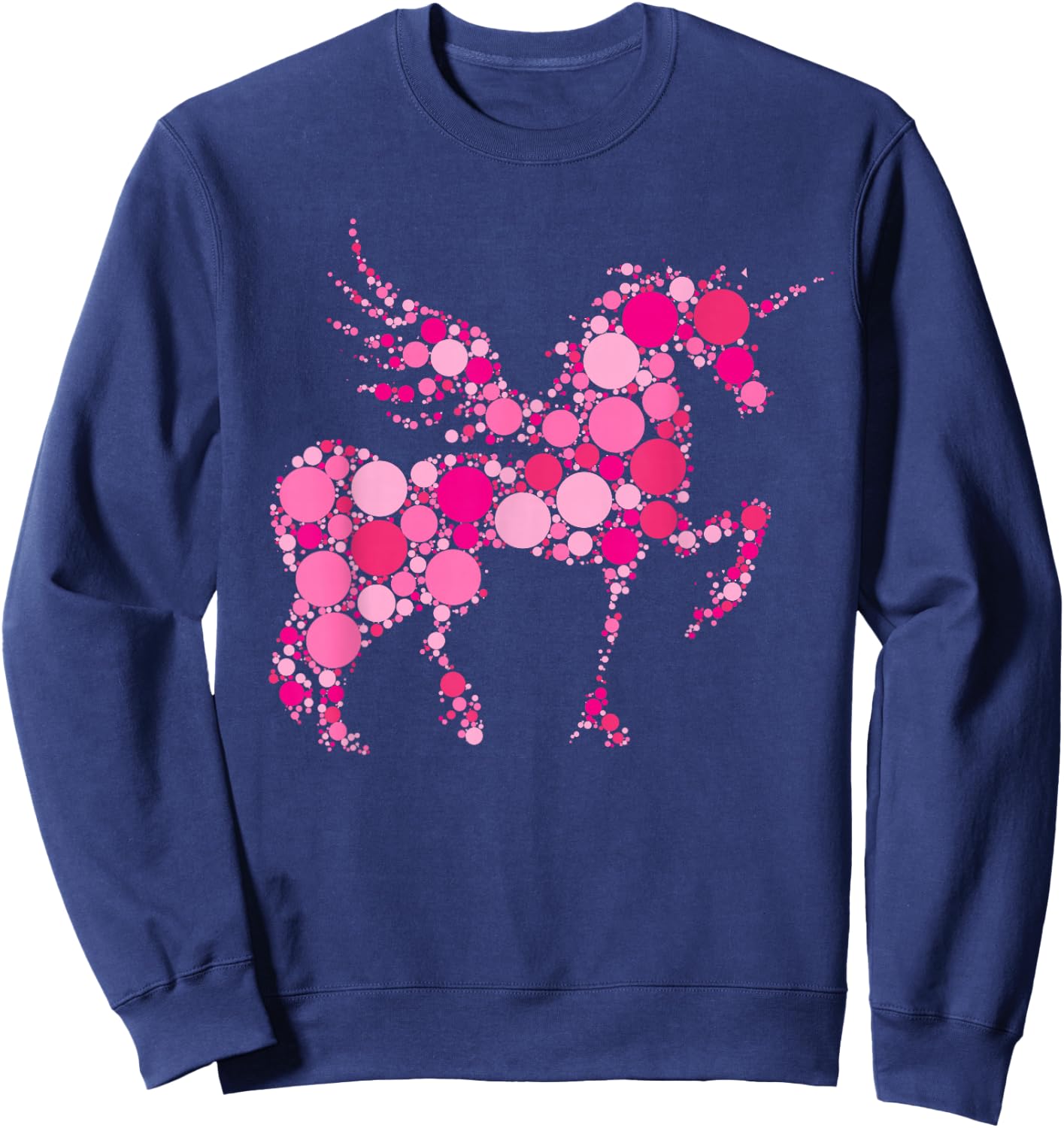 Pink Polka Dot Unicorn International Dot Day Kids Sweatshirt - Sweatshirt | Navy