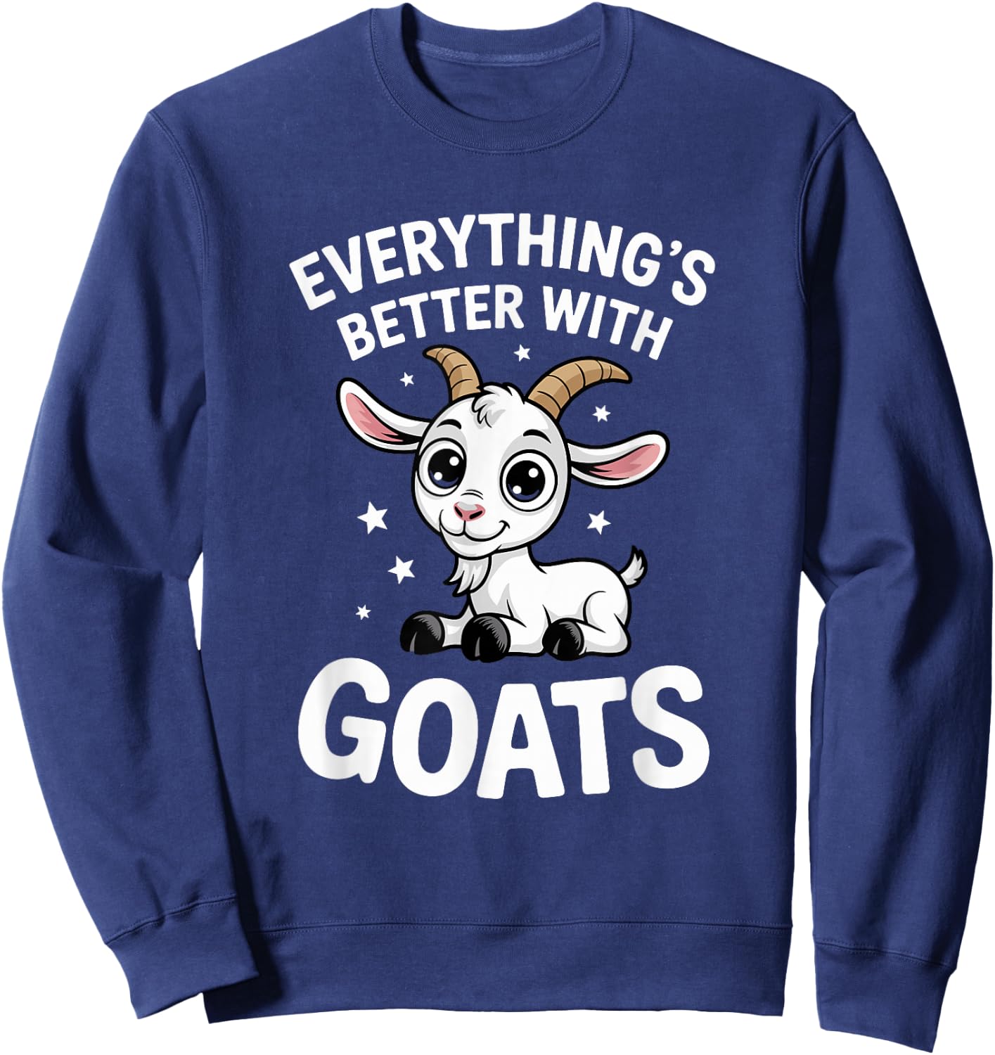 Cute Goat Lover Adults or Kids Boys Girls Goats Sweatshirt - Sweatshirt | Navy