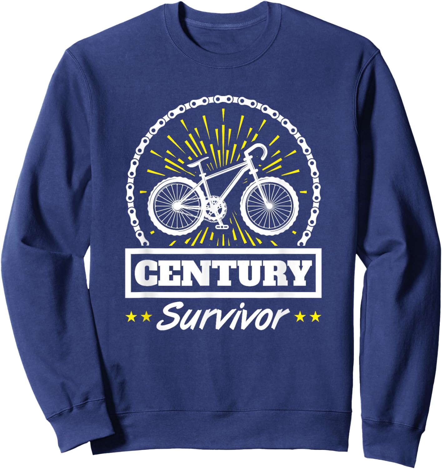 Century Survivor Cycling Century Ride 100 Miles Sweatshirt - Sweatshirt | Navy
