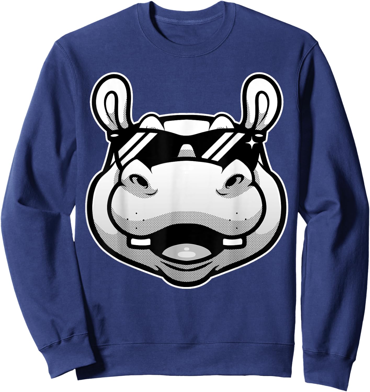 Cool Hippopotamus Women Hippo Zoo Day Animal Lover Sweatshirt - Sweatshirt | Navy