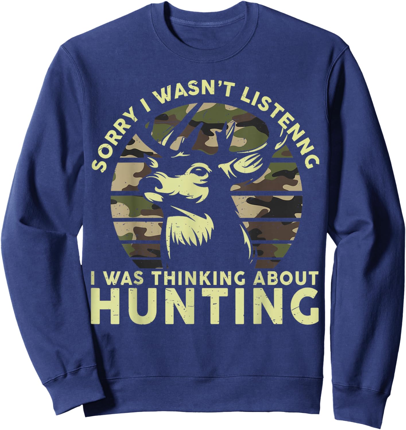 Elk Deer Hunter Funny Deer Hunting Gifts Dad Men Sweatshirt - Sweatshirt | Navy