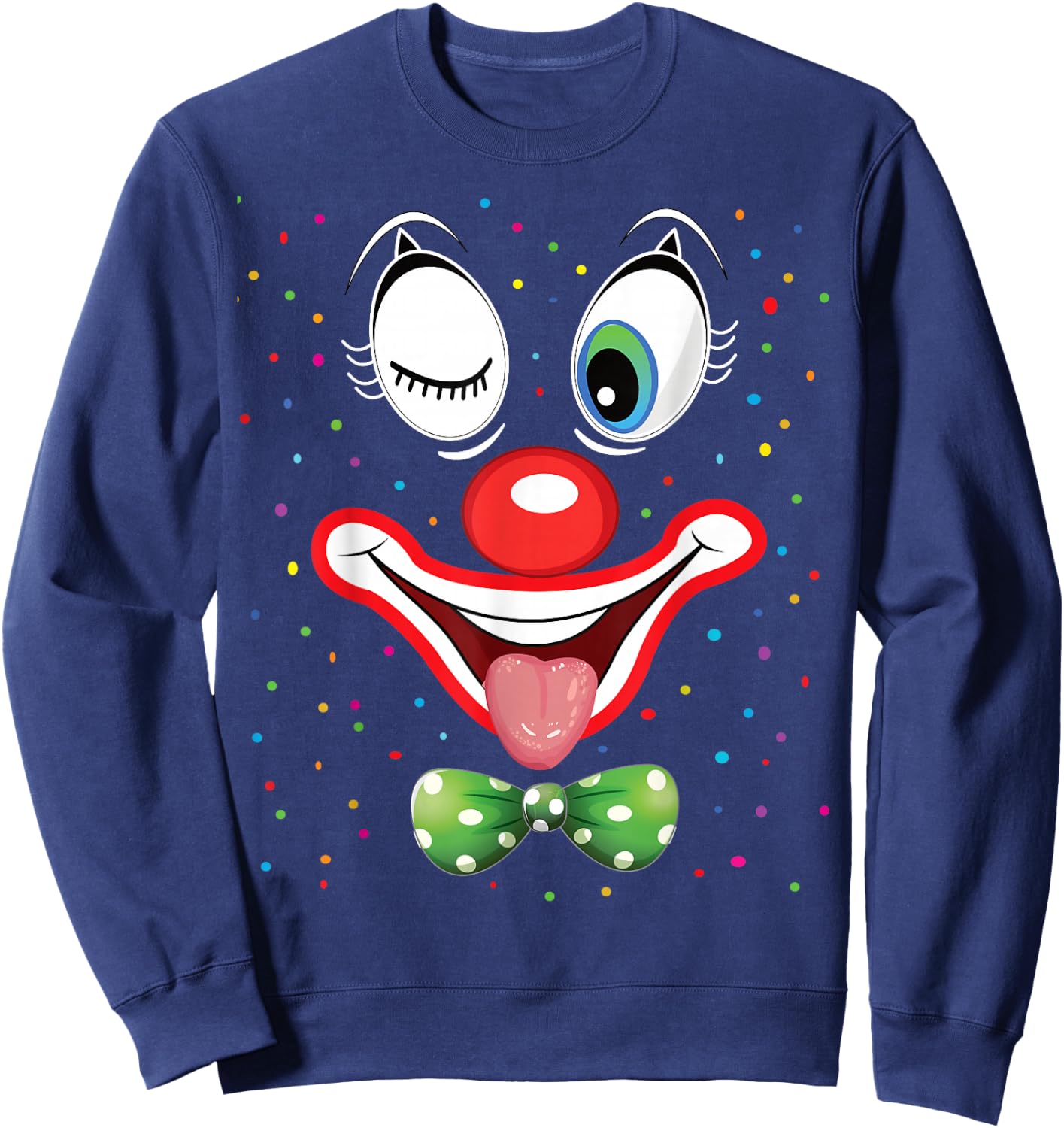 Carnival Costume Fancy Dress Costume Funny Clown Confetti , black Sweatshirt - Sweatshirt | Navy