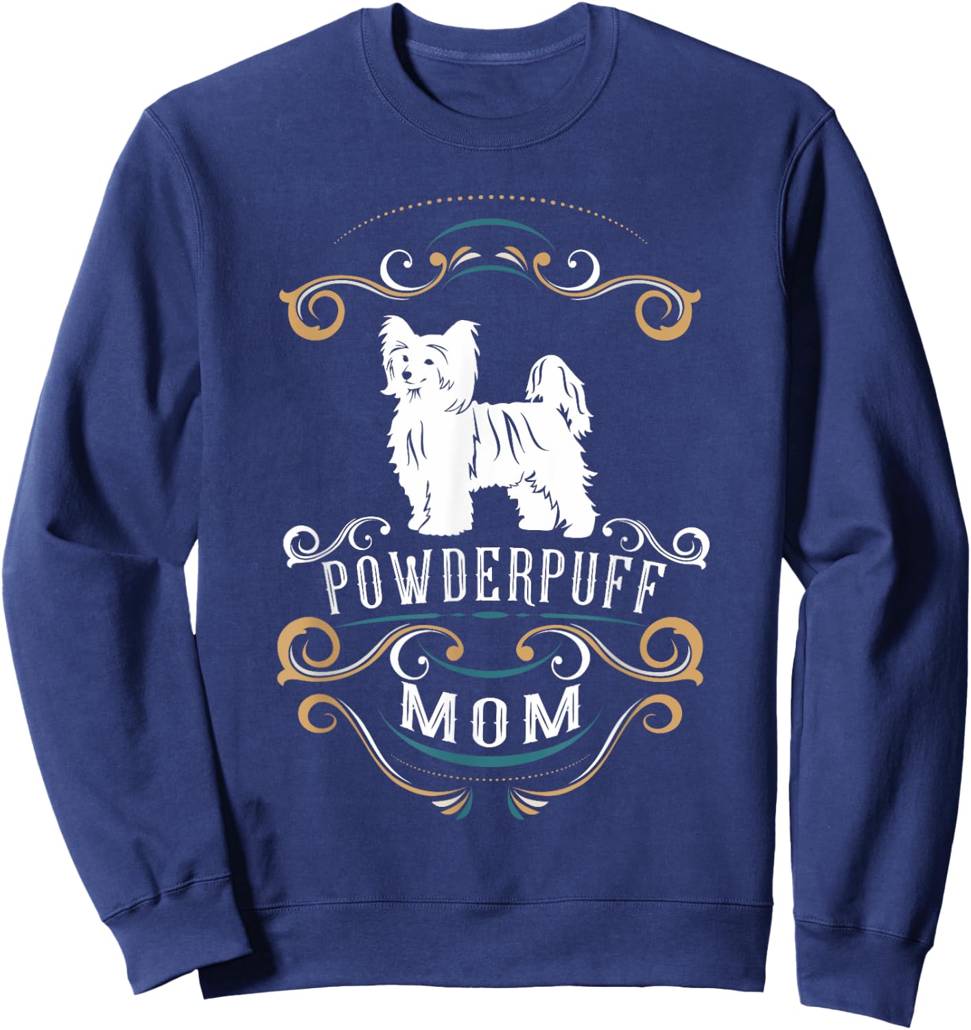 Powderpuff Mom | Chinese Crested Dog Women Sweatshirt - Sweatshirt | Navy