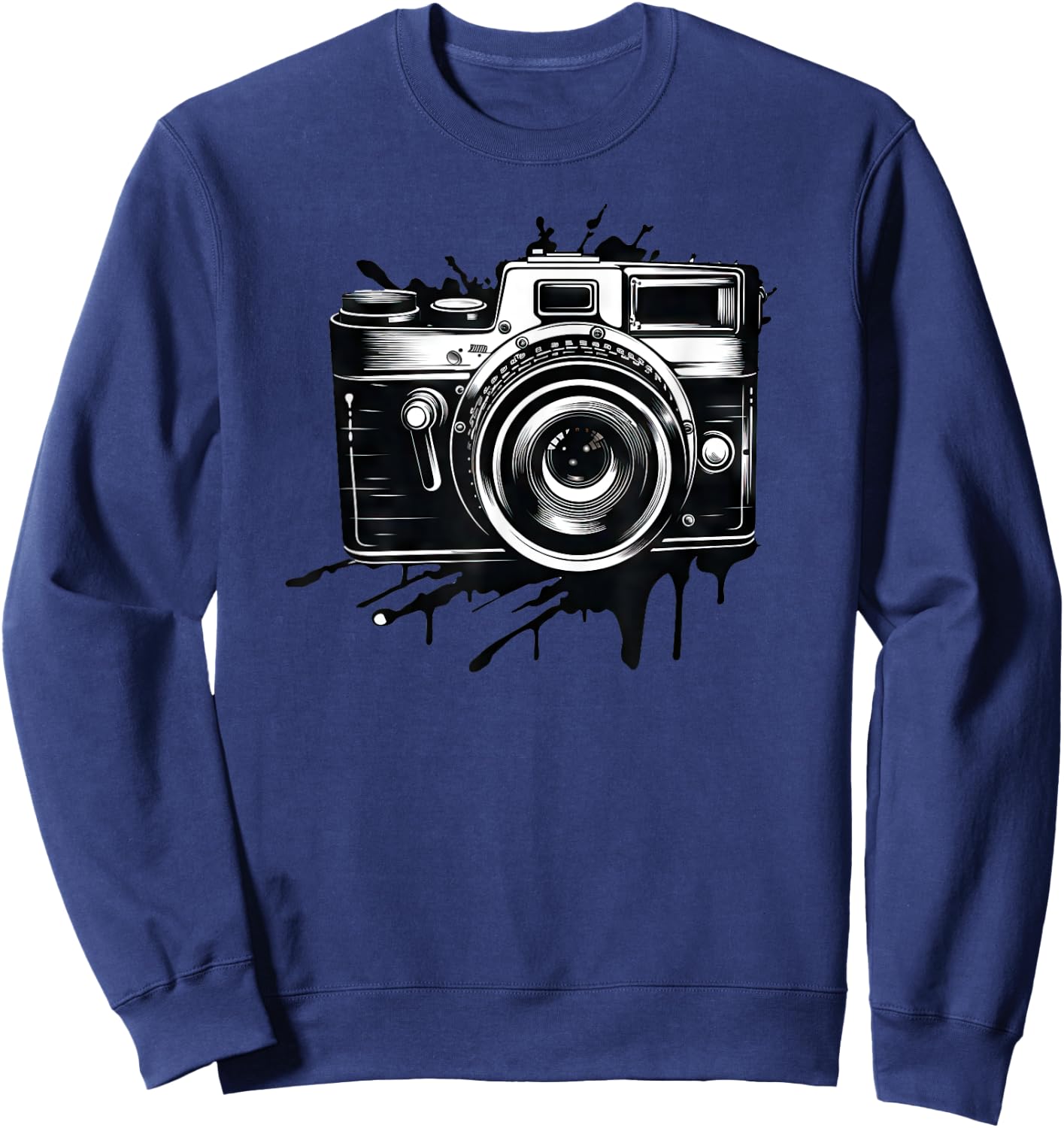 Capture The Moment Vintage Camera Photographer Print Sweatshirt - Sweatshirt | Navy