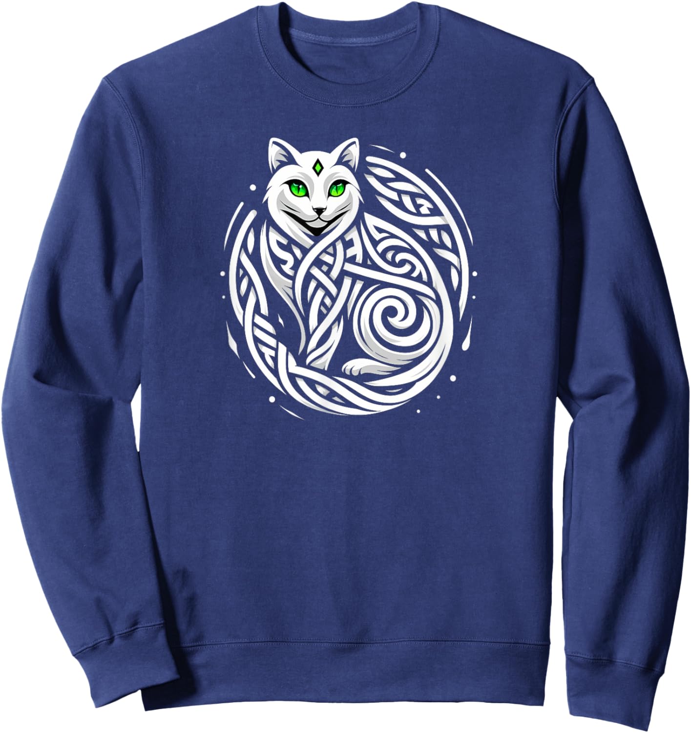 Cute Celtic Cat Sweatshirt - Sweatshirt | Navy