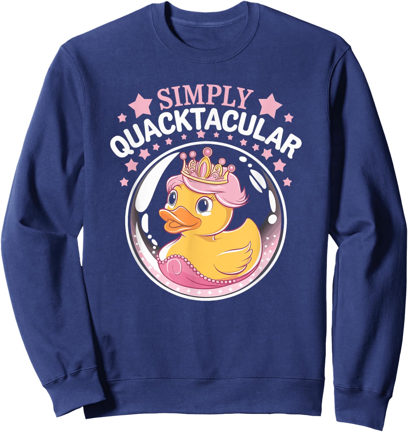 Rubber Duck Princess, Simply Quacktacular, Girls Duck Lover Sweatshirt - Sweatshirt | Navy