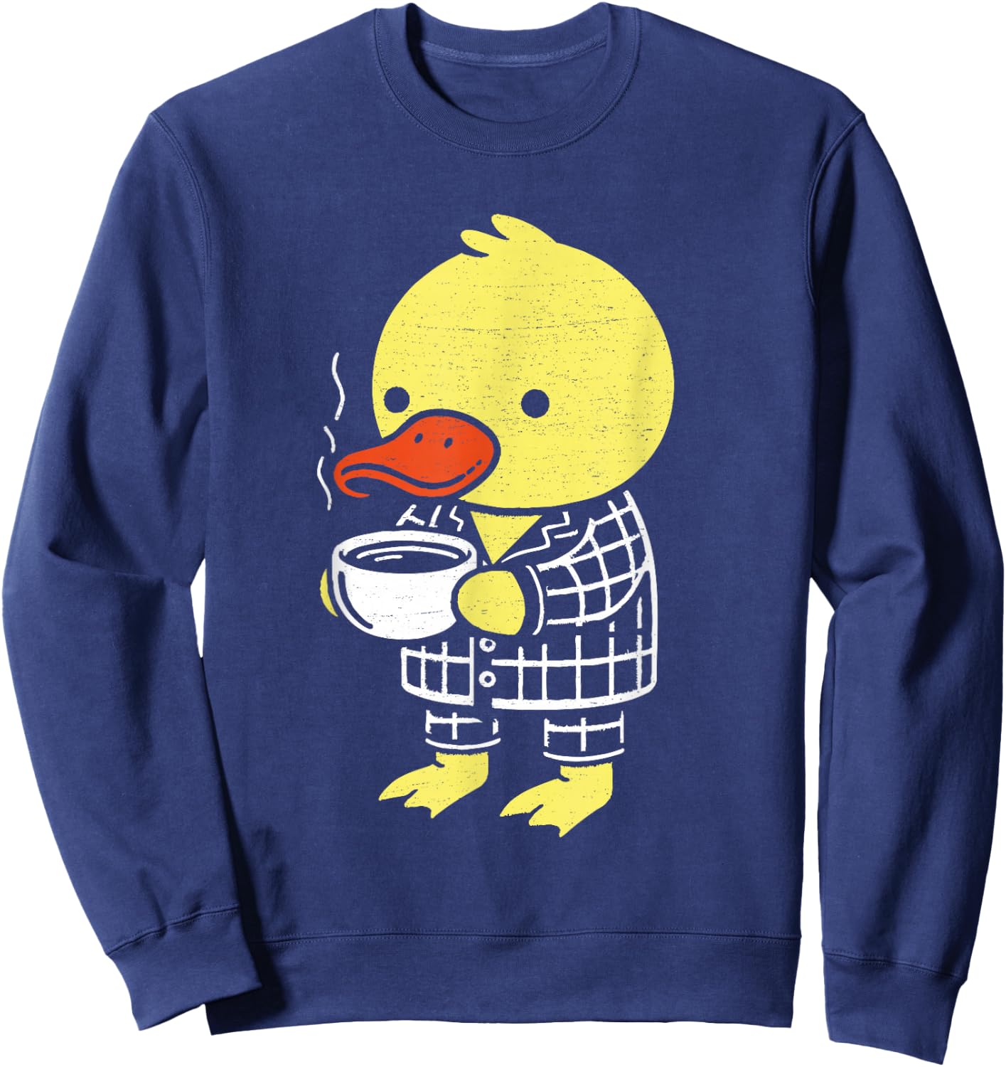 Morning Duck Coffee Funny Rubber Bird Lover Pyjamas Sweatshirt - Sweatshirt | Navy