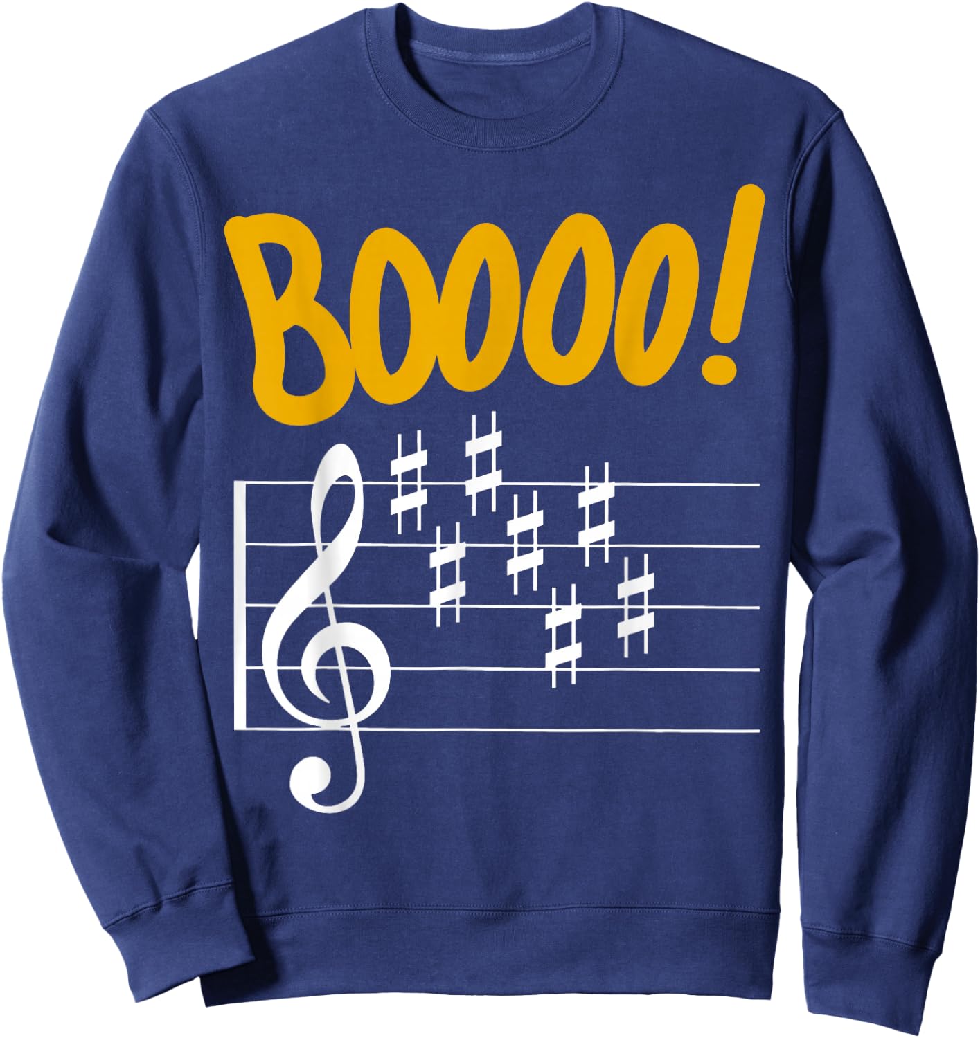 Scary Key Signature Boo Music Halloween Musician Teacher Sweatshirt - Sweatshirt | Navy