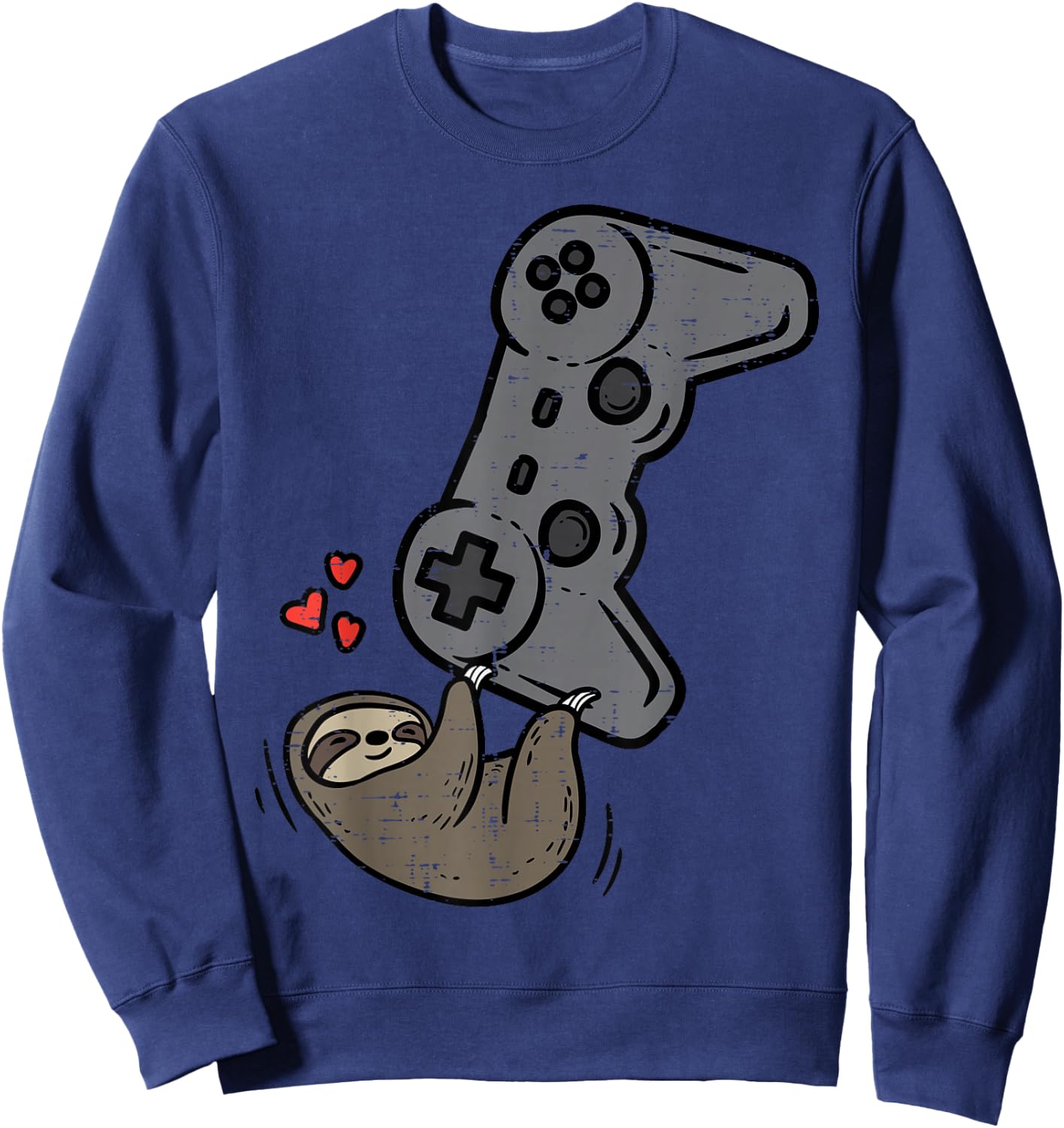 Sloth Gamer Cute Lazy Gaming Boys Kids Toddler Youth Men Sweatshirt - Sweatshirt | Navy